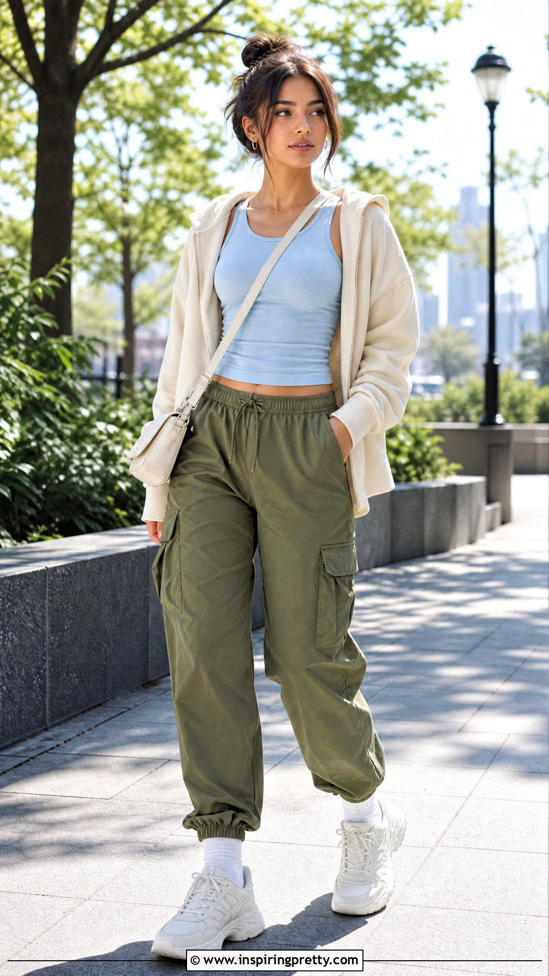 Girls Athletic Tank Top With Cargo Joggers - 20 Girls Athletic Tank Tops outfit ideas