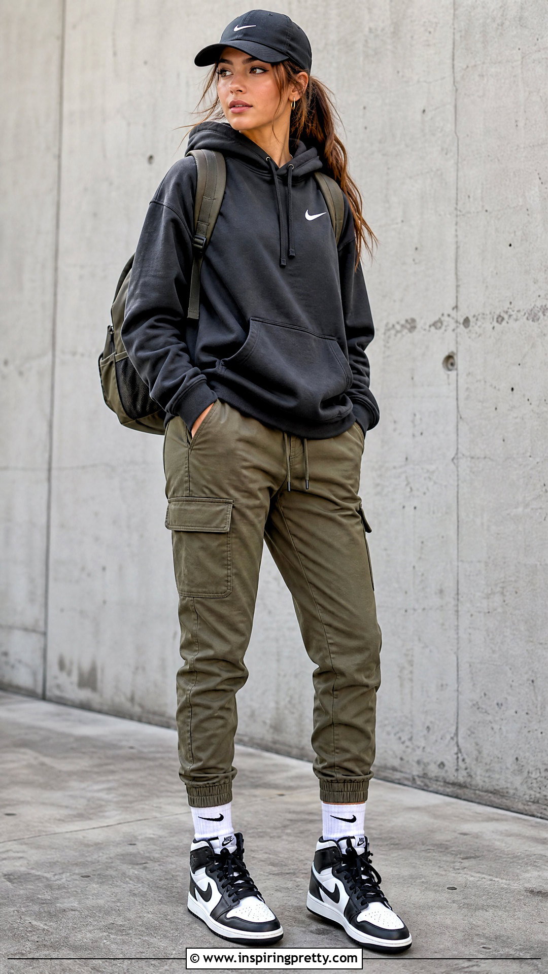 Girls Nike Hoodie With Cargo Joggers - 20 girls nike tops outfit ideas