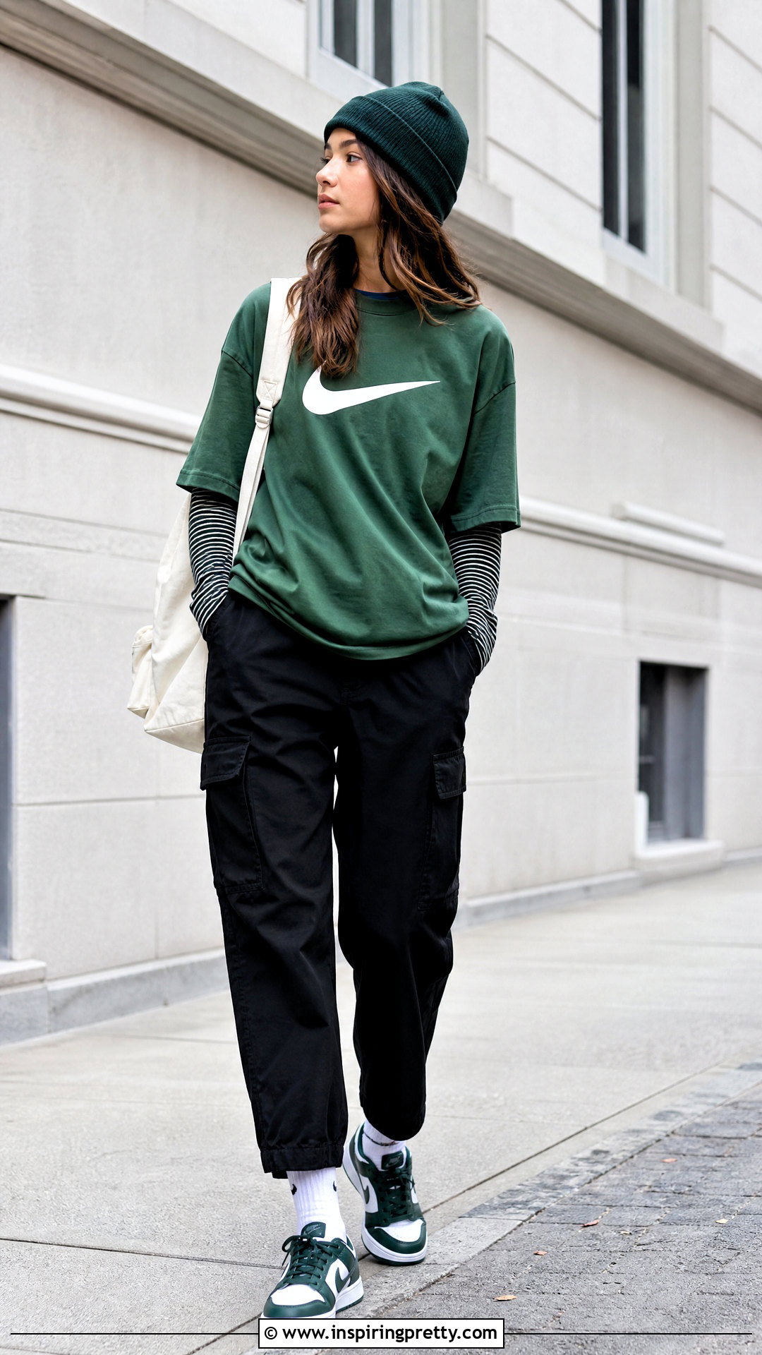 Girls Nike Tee Over A Long Sleeve Shirt - 20 girls nike tops outfit ideas