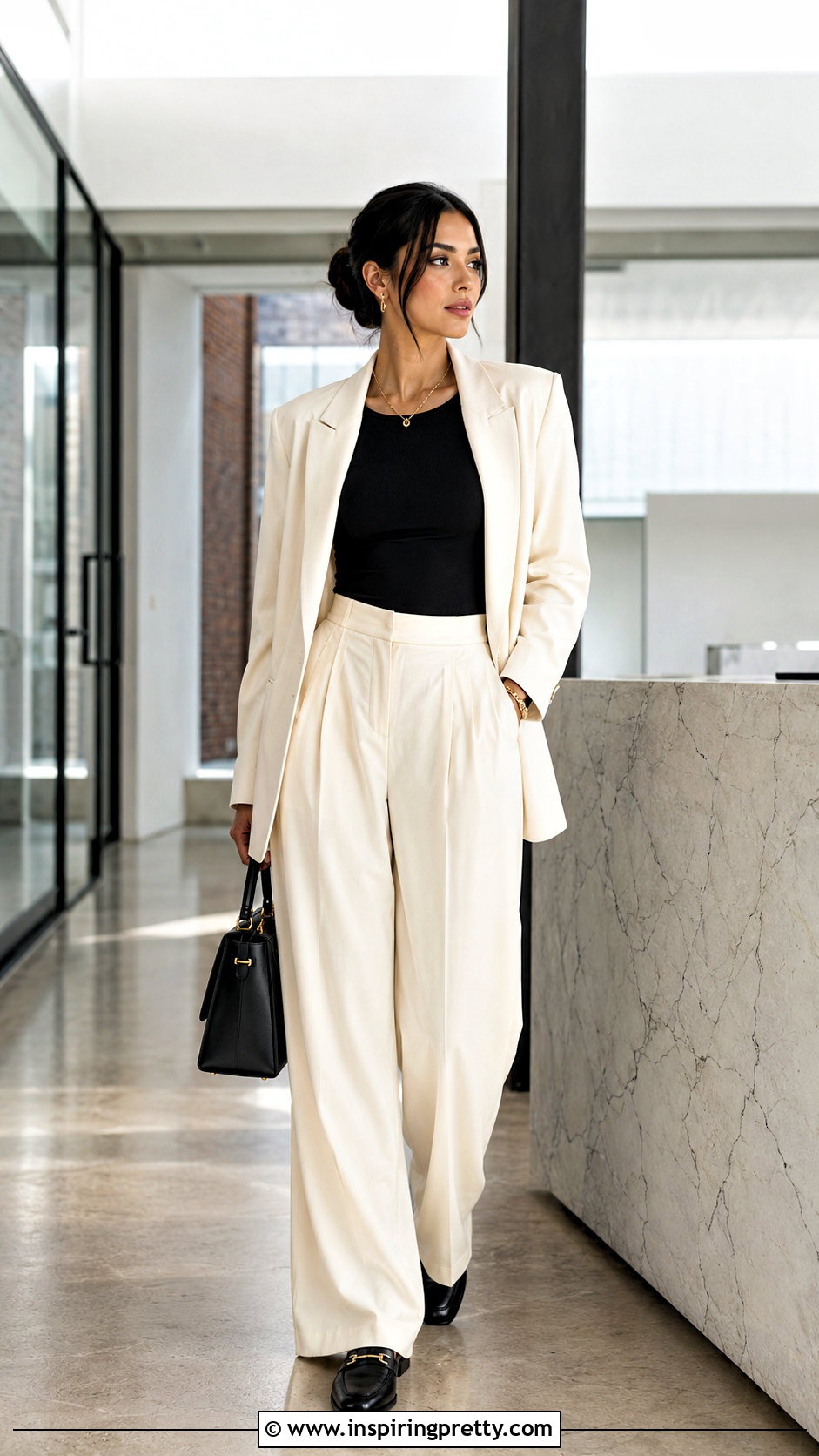Go For Gold Seamless Top With Tailored Trousers - 20 go for gold seamless top outfit ideas