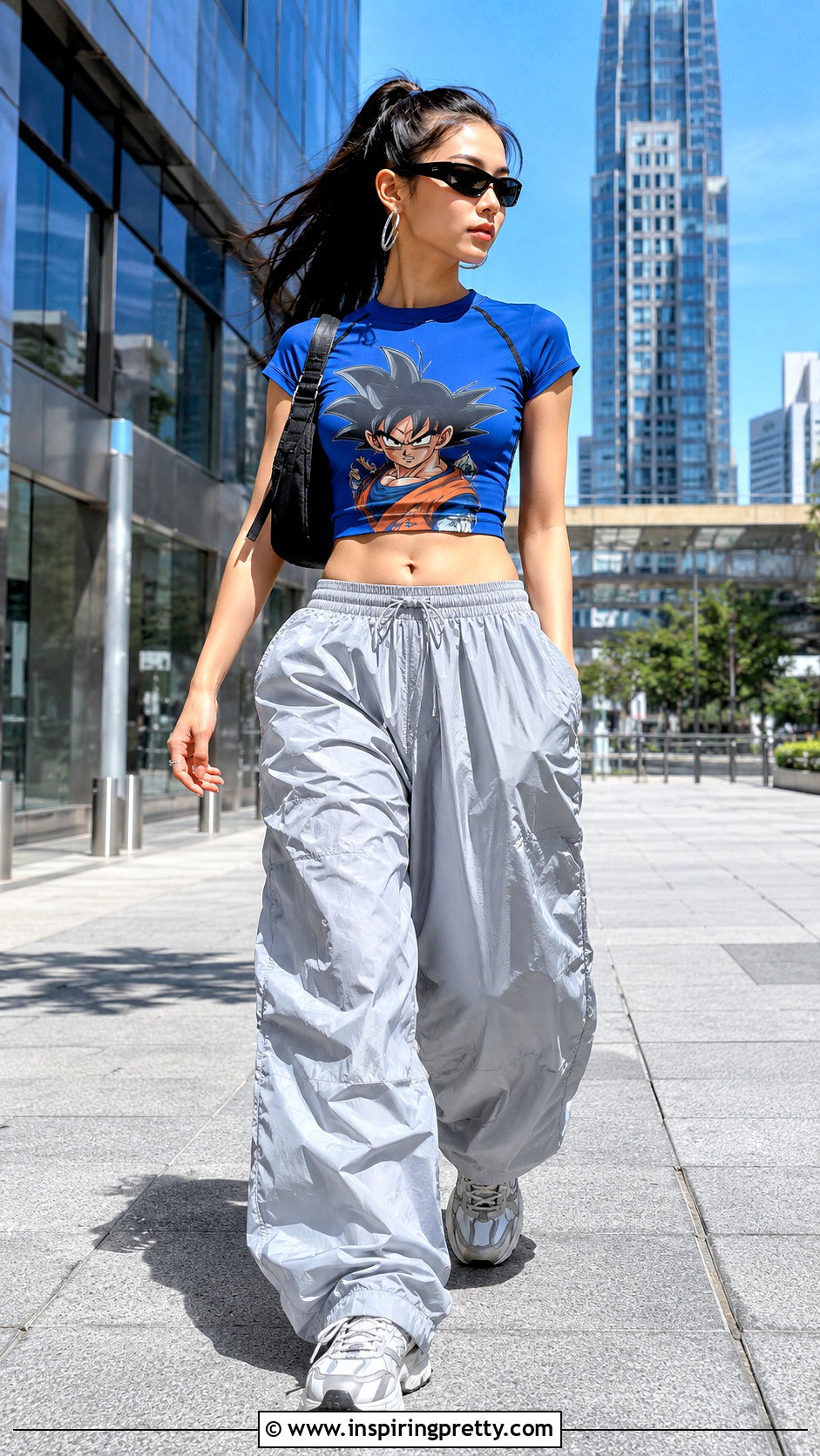 Goku Blue Top With Parachute Pants - 20 goku blue top outfit ideas