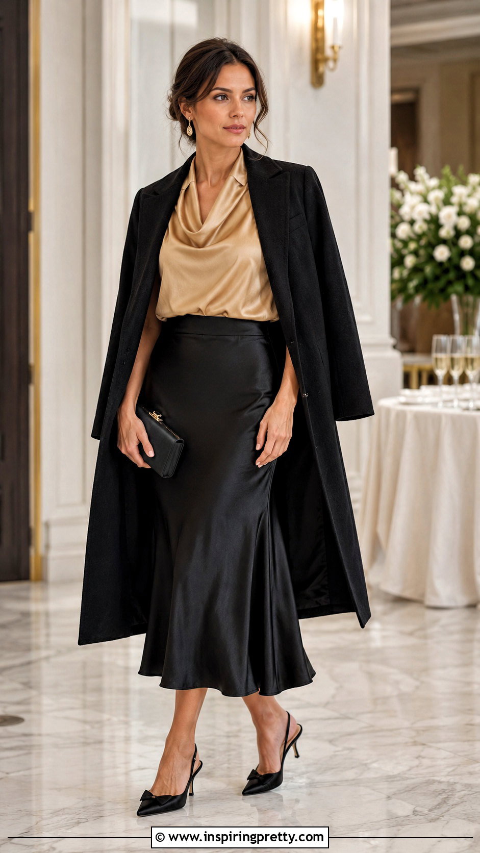 Gold Blouse With Satin Slip Skirt - 20 urban outfitters gold tops