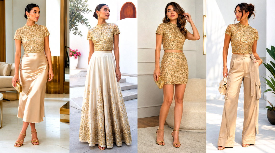 25 Gold Embroidered Top Outfit Ideas for Elegant Events