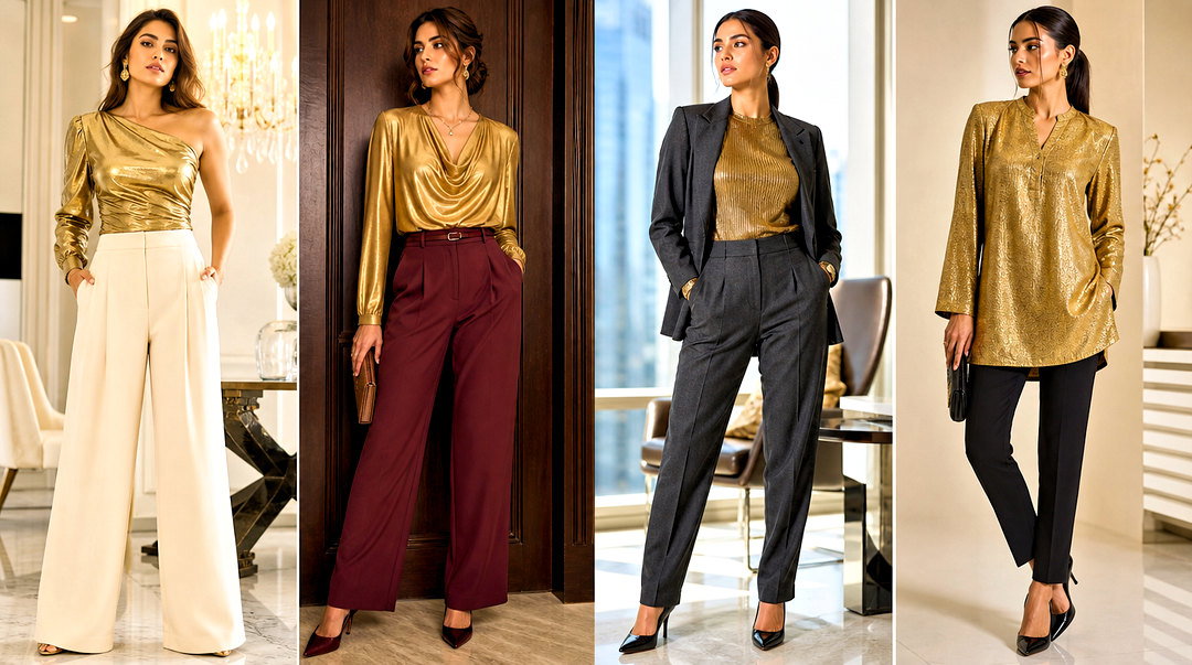 25 Gold Formal Top Outfit Ideas for Polished Party Style