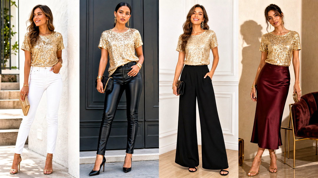20 Gold Sequin Top Fashion Ideas Dazzling Looks for Party Season