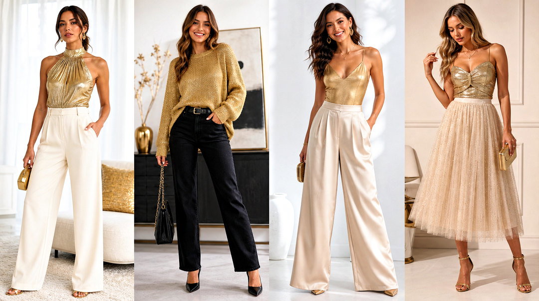 50 Gold Top Outfit Ideas for Glamorous Party Looks That Shine