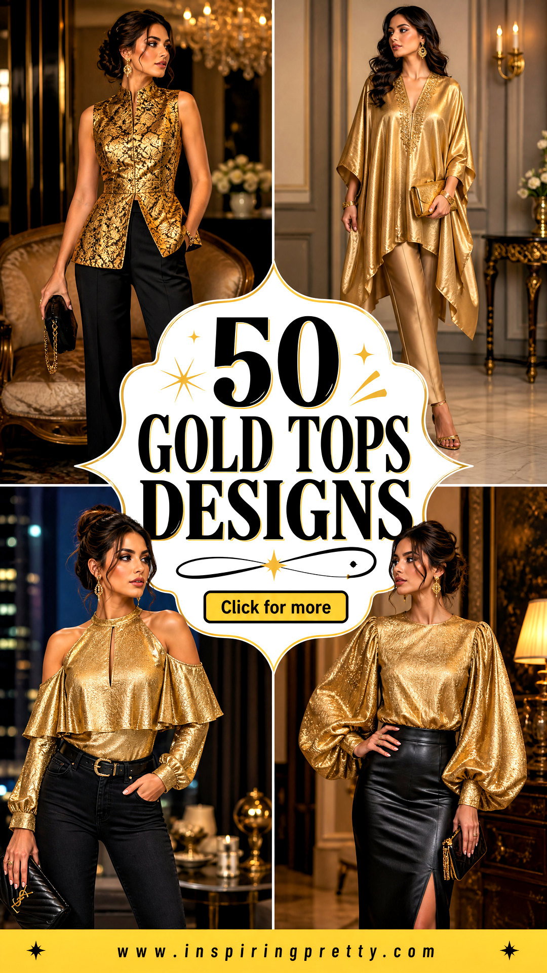50 Gold Tops Designs for Glamorous Party and Evening Style - 50 Gold Tops Designs for Glamorous Party and Evening Style
