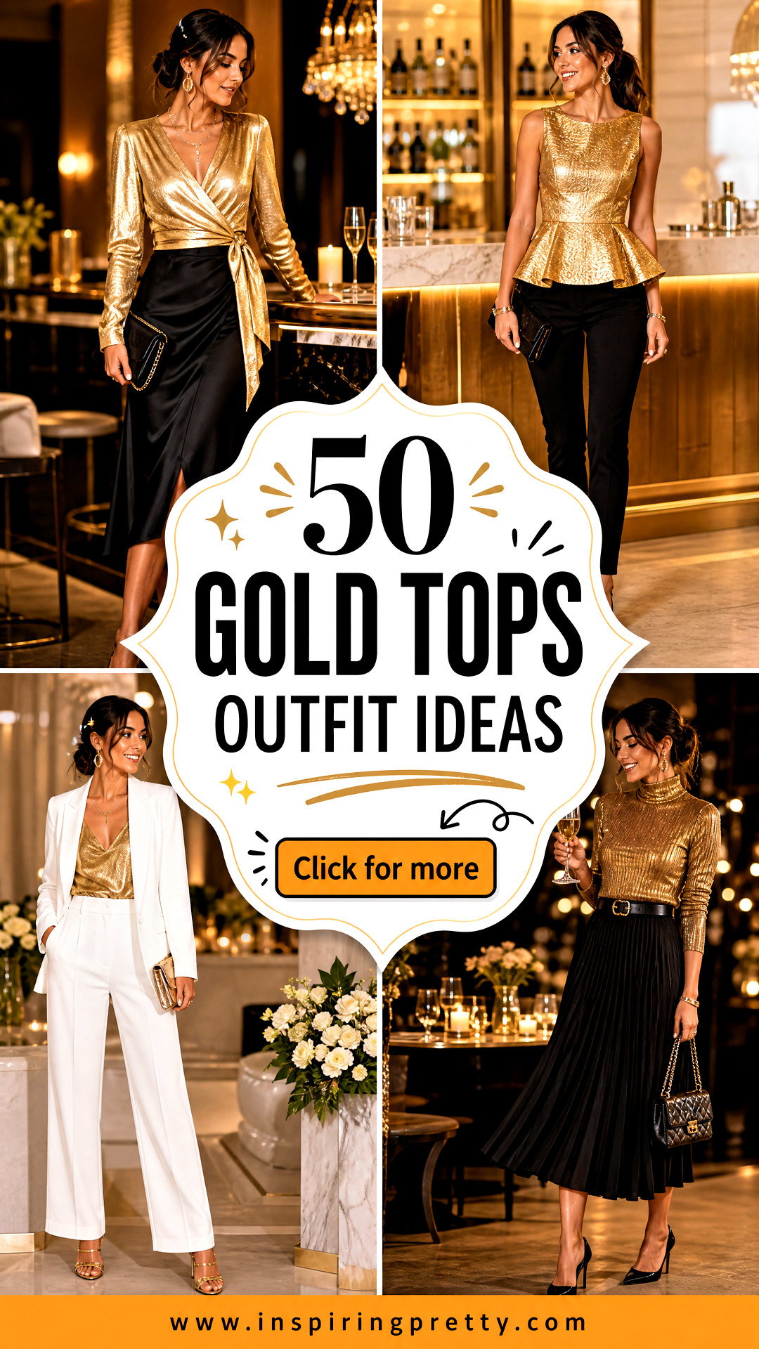 50 Gold Tops Outfit Ideas for Chic Party Looks That Shine - 50 Gold Tops Outfit Ideas for Chic Party Looks That Shine