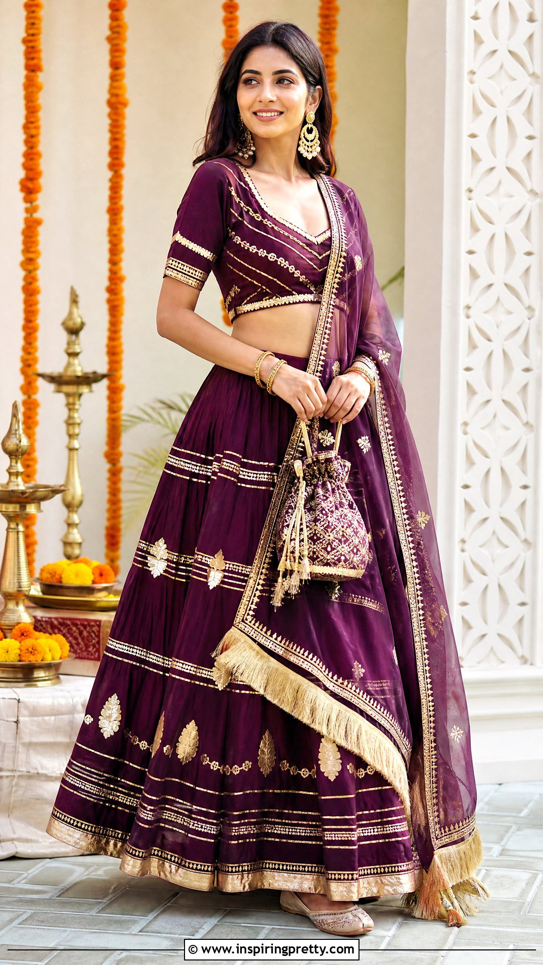 Gota Patti Skirt With Matching Blouse - 50 traditional skirt and top outfits