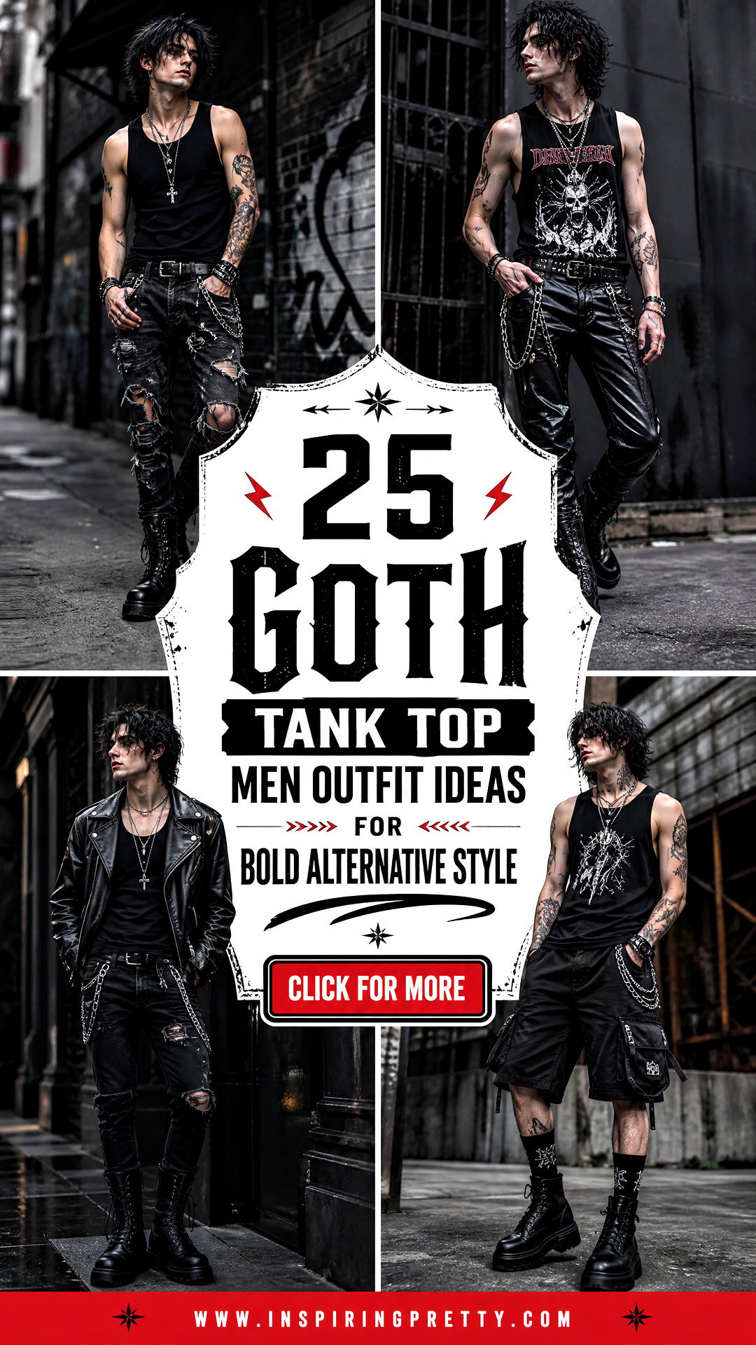 25 Goth Tank Top Men Outfit Ideas for Bold Alternative Style - 25 Goth Tank Top Men Outfit Ideas for Bold Alternative Style