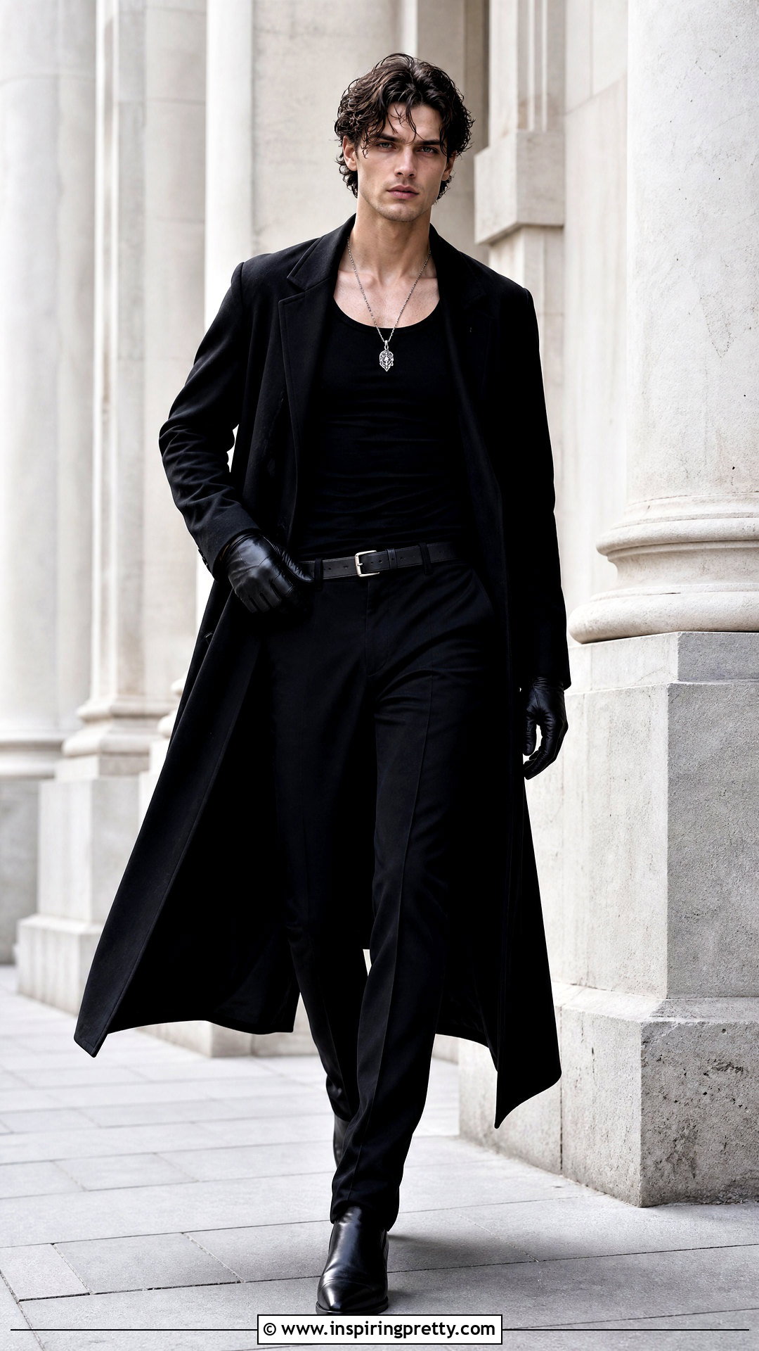 Goth Tank Top With A Long Black Coat - 25 Goth Tank Top Men outfit ideas