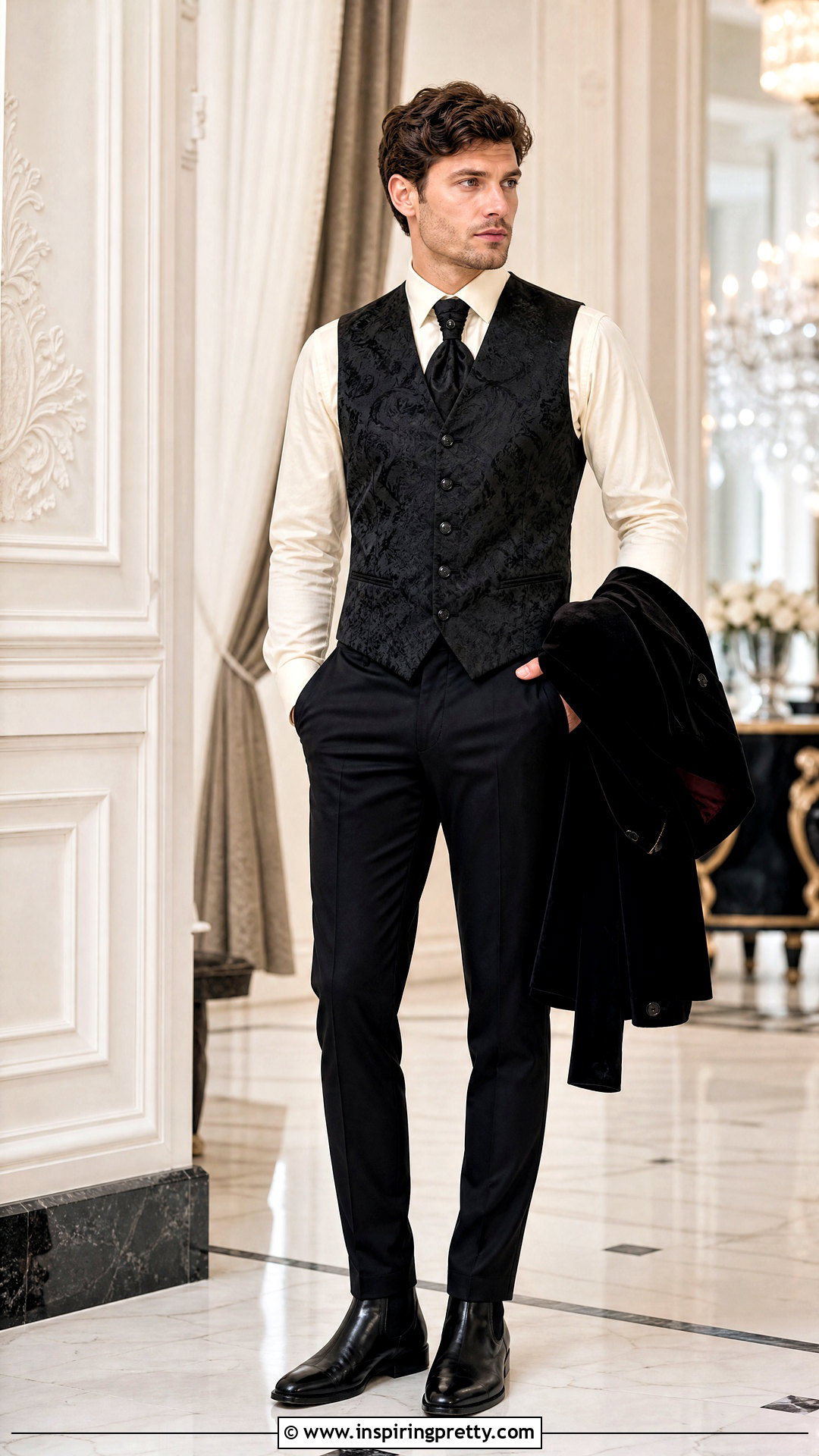 Gothic Brocade Waistcoat Outfit - 25 gothic tops men