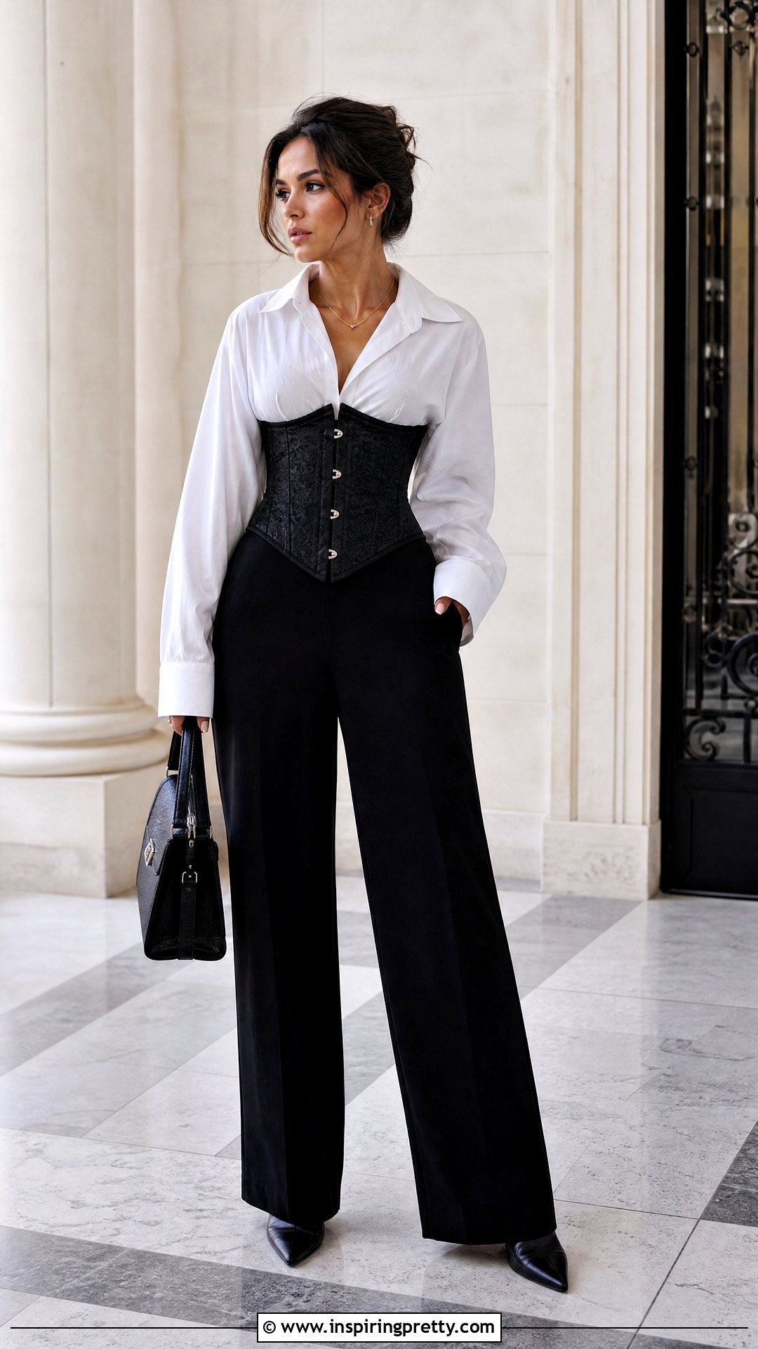Gothic Corset Top Over A White Shirt - how to style gothic tops (20 ways)