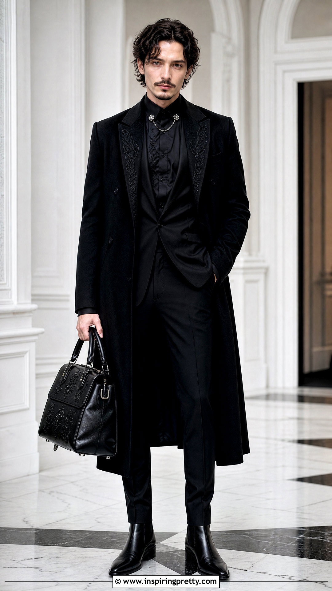 Gothic Formal Black Shirt Outfit - 25 gothic tops men