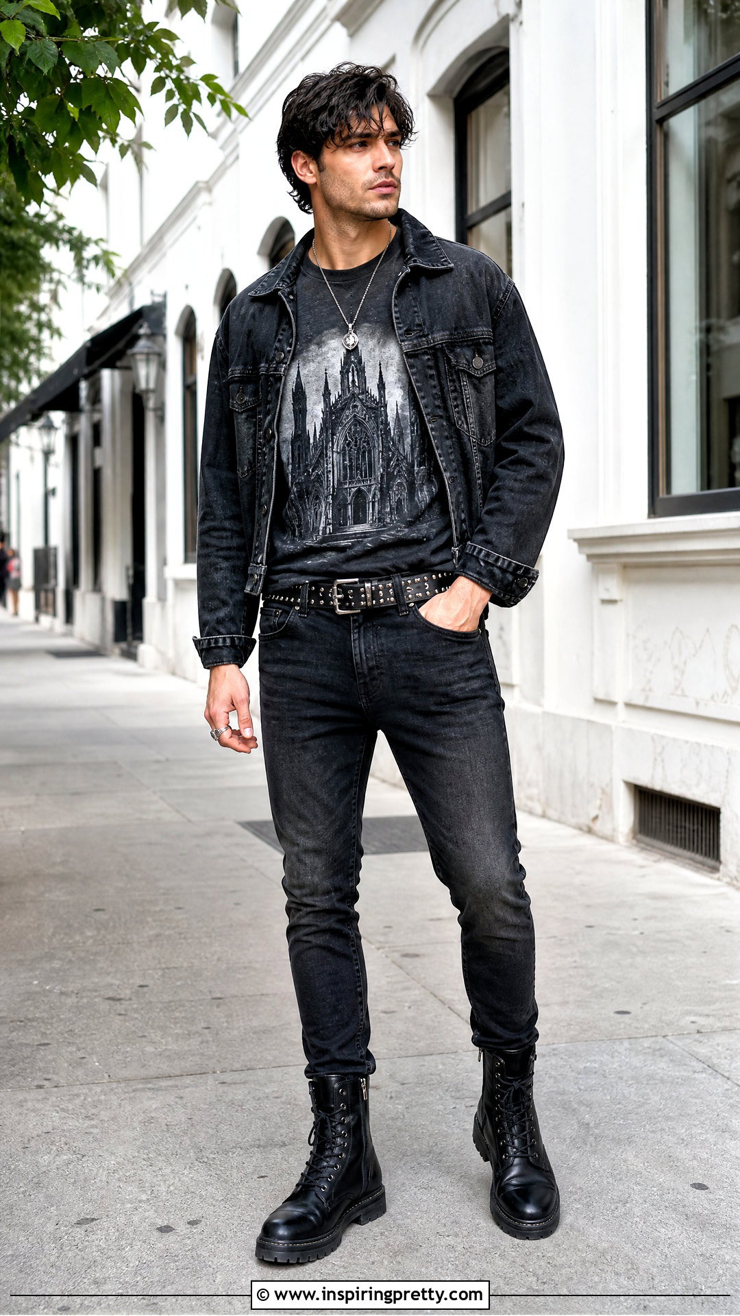 Gothic Graphic Tee Outfit - 25 gothic tops men