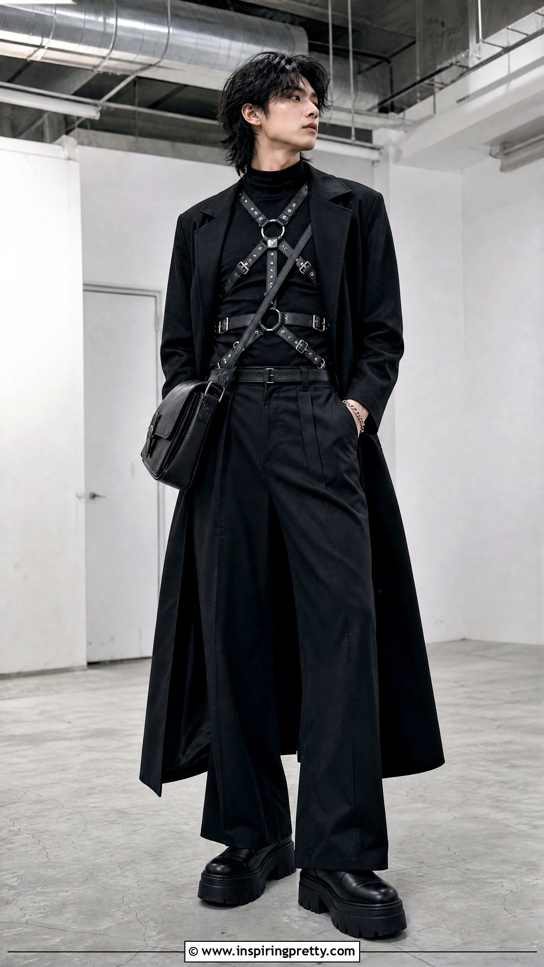Gothic Harness Top Outfit - 25 gothic tops men