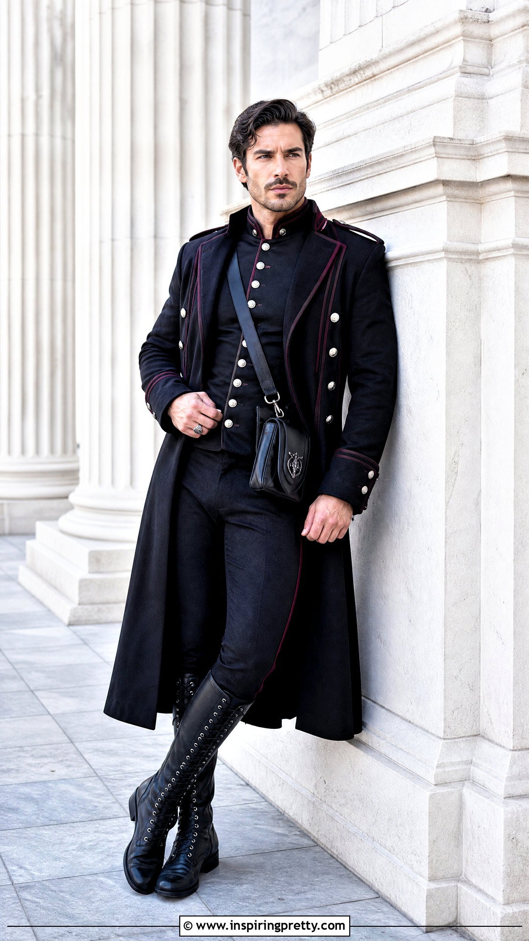 Gothic Military Shirt Outfit - 25 gothic tops men