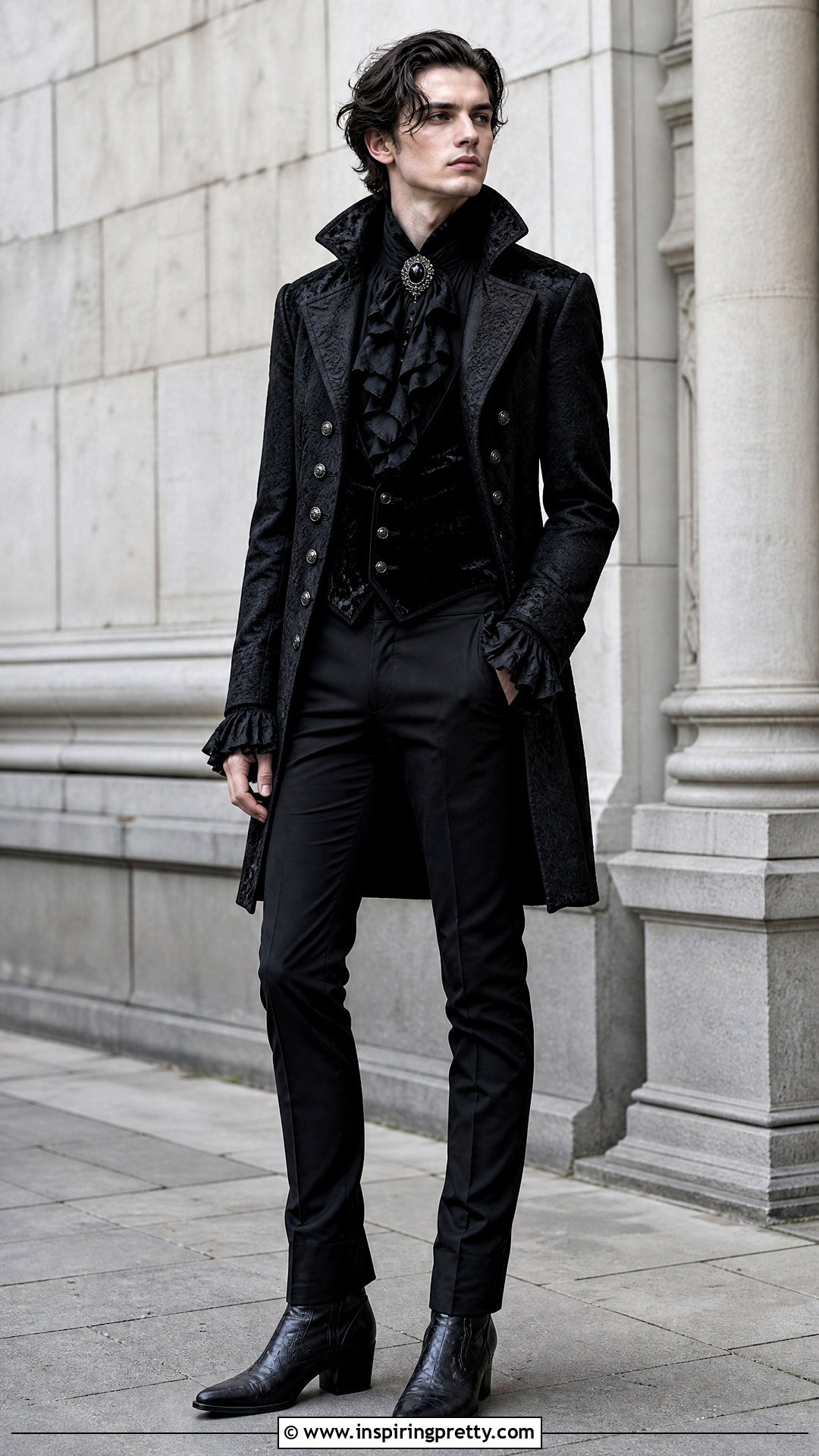Gothic Ruffle Shirt Outfit - 25 gothic tops men