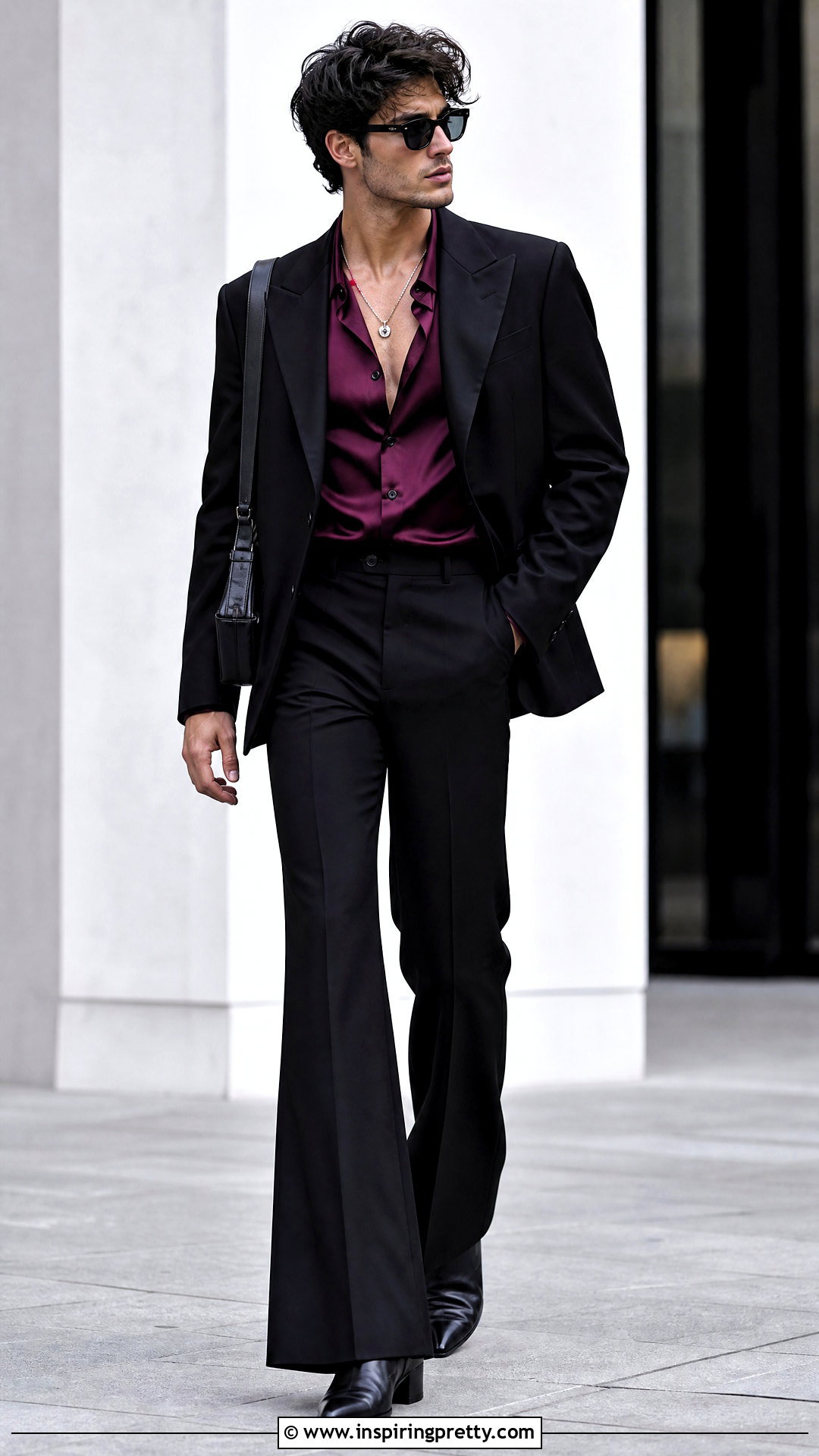 Gothic Satin Button Up Outfit - 25 gothic tops men