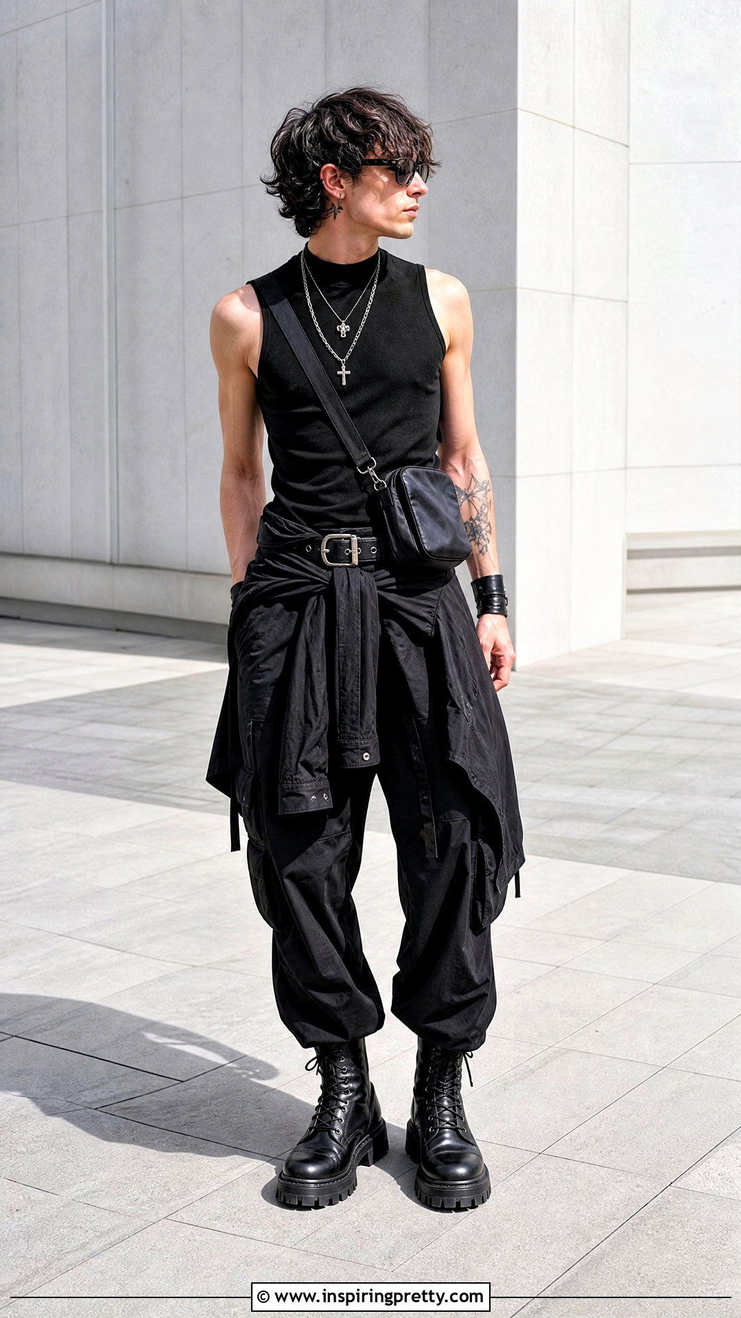 Gothic Sleeveless Top Outfit - 25 gothic tops men