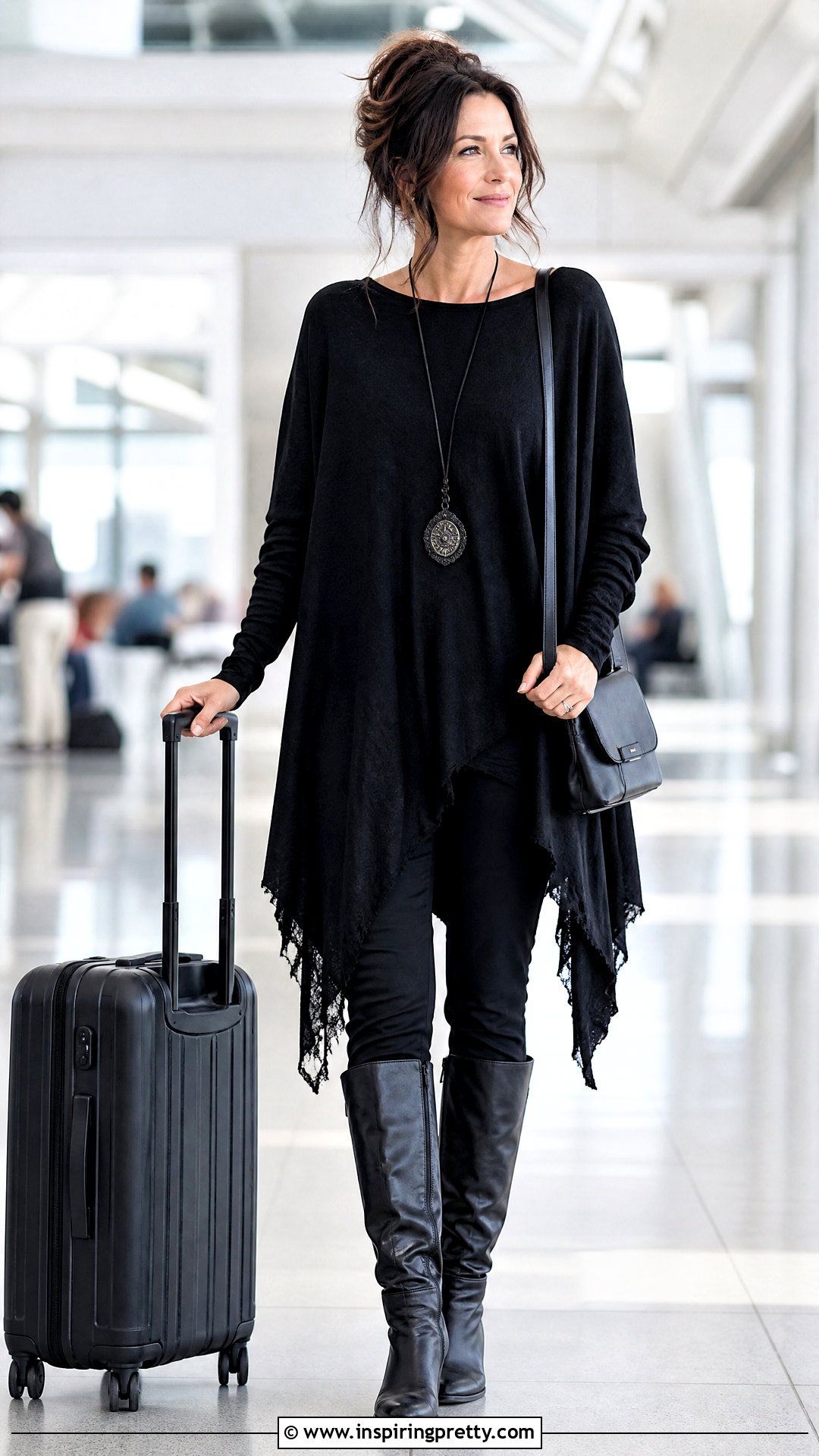 Gothic Tunic Top With Fitted Pants - 50 gothic tops outfit ideas