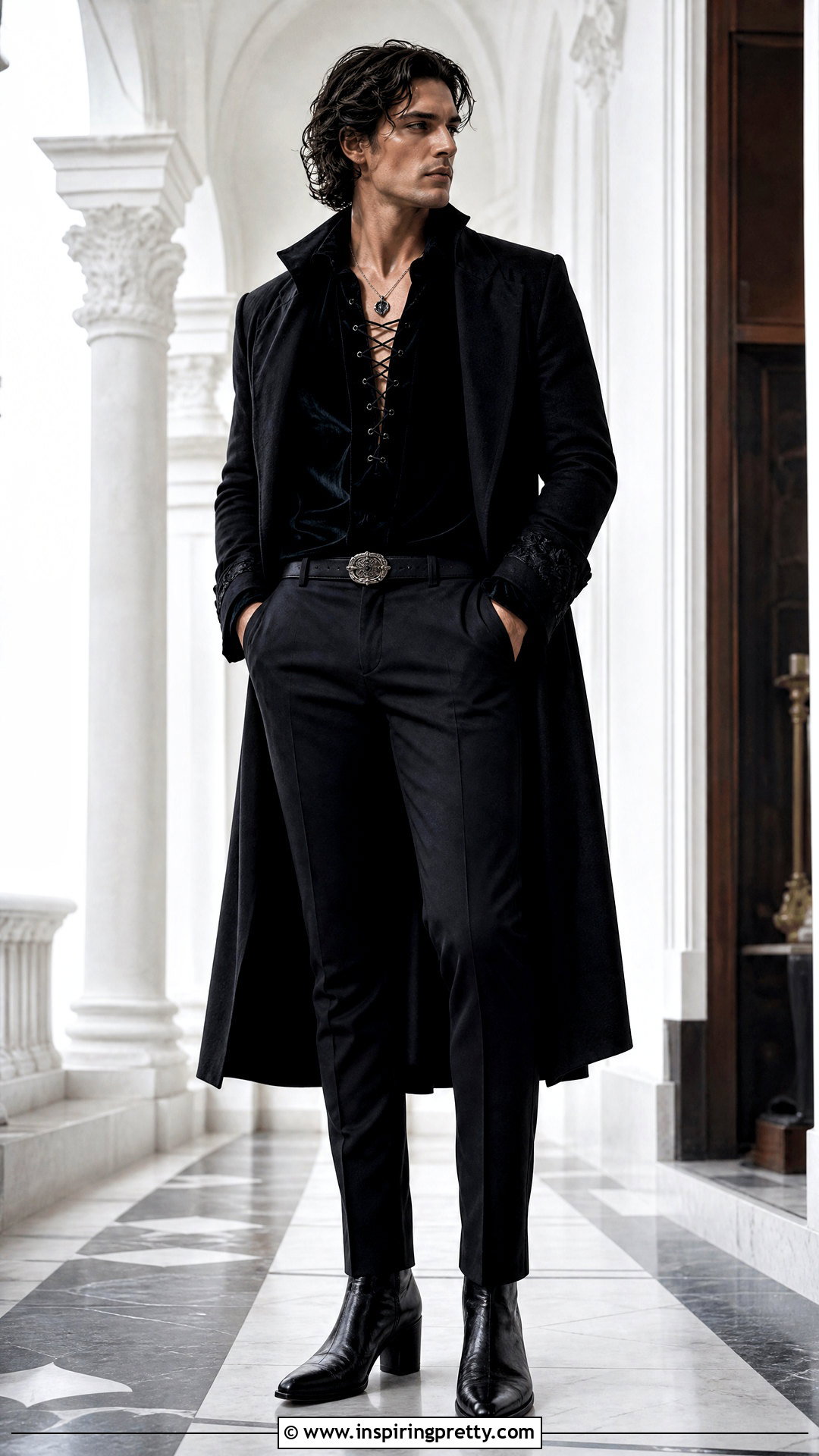 Gothic Velvet Shirt Outfit - 25 gothic tops men
