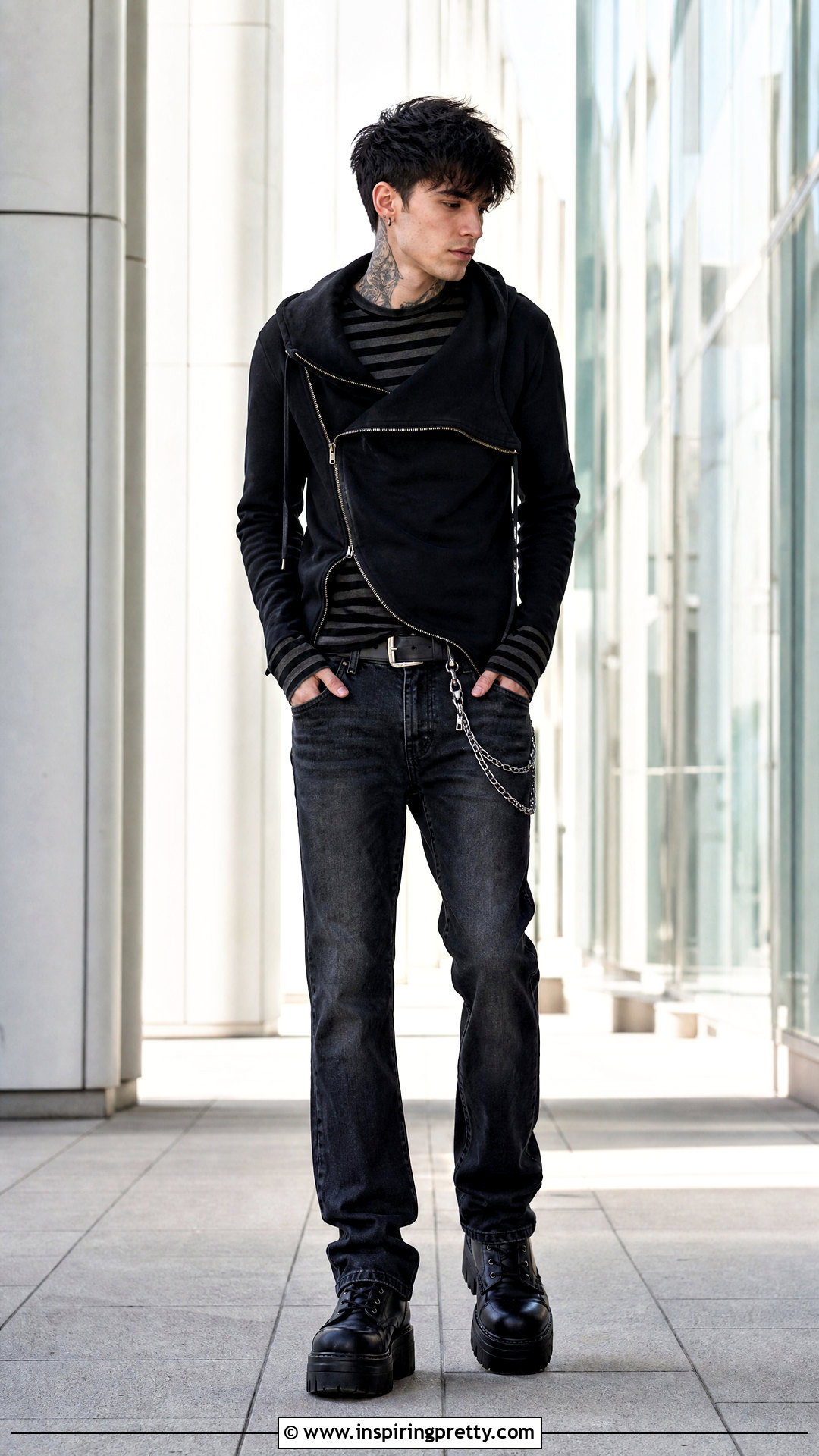 Gothic Zip Up Hoodie Outfit - 25 gothic tops men