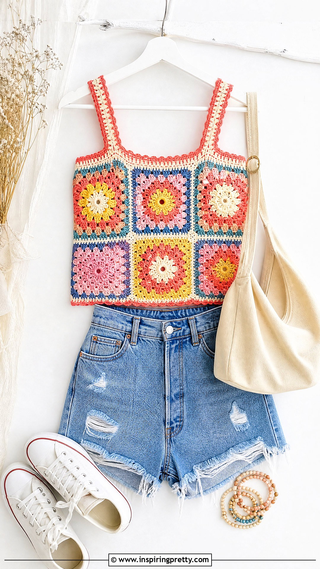 Granny Square Crochet Tank Top Outfit On Hanger - 20 crochet tank top on hanger ideas