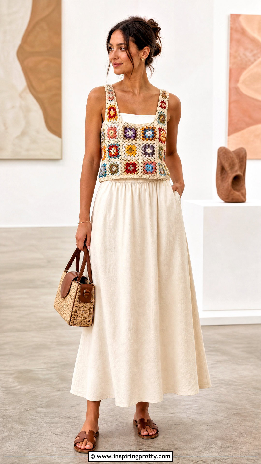 Granny Square Crochet Tank Top With Maxi Skirt - 20 crochet tank tops on hangers