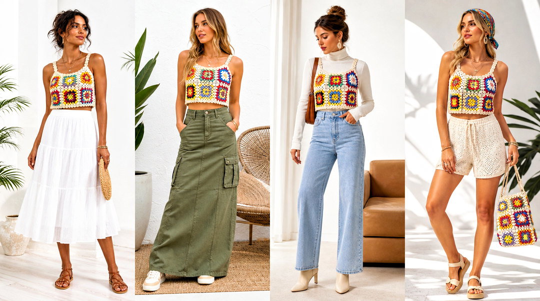 50 Granny Square Tank Top Outfit Ideas for Retro Summer Style