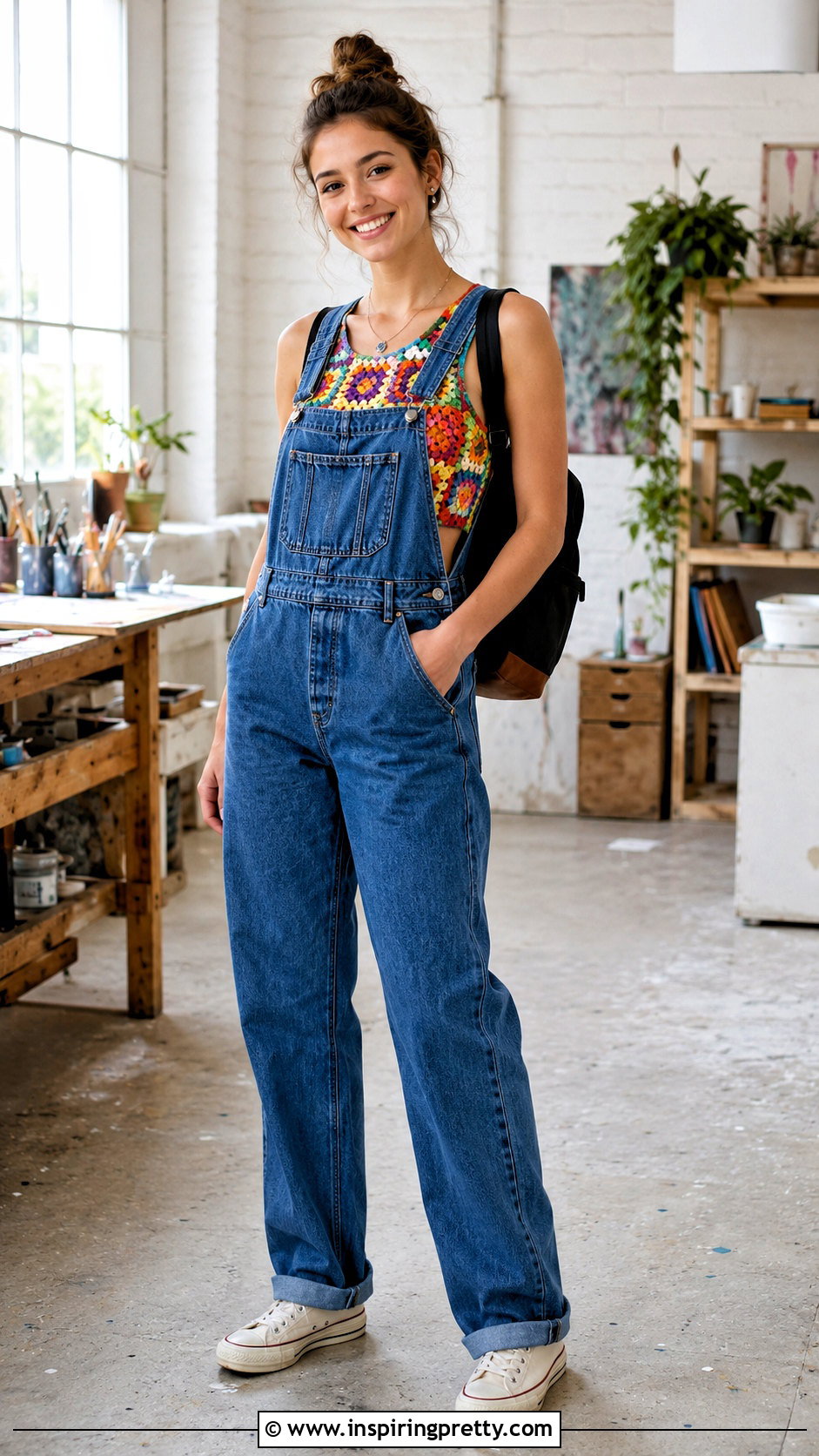 Granny Square Tank Top With Overalls - 50 granny square tank top outfit ideas