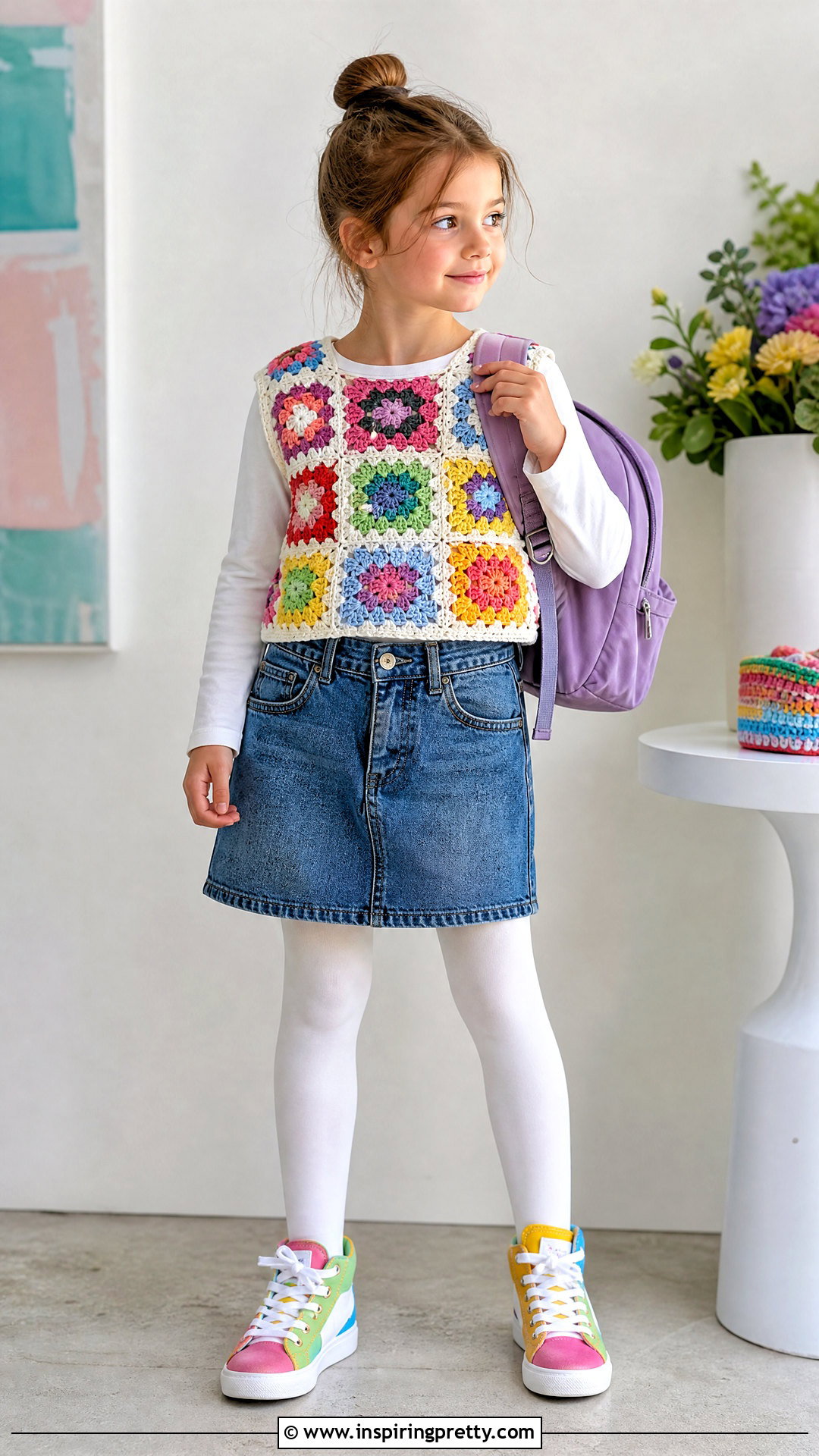 Granny Square Top Over T Shirt With Skirt - 50 top de croche infantil ideas