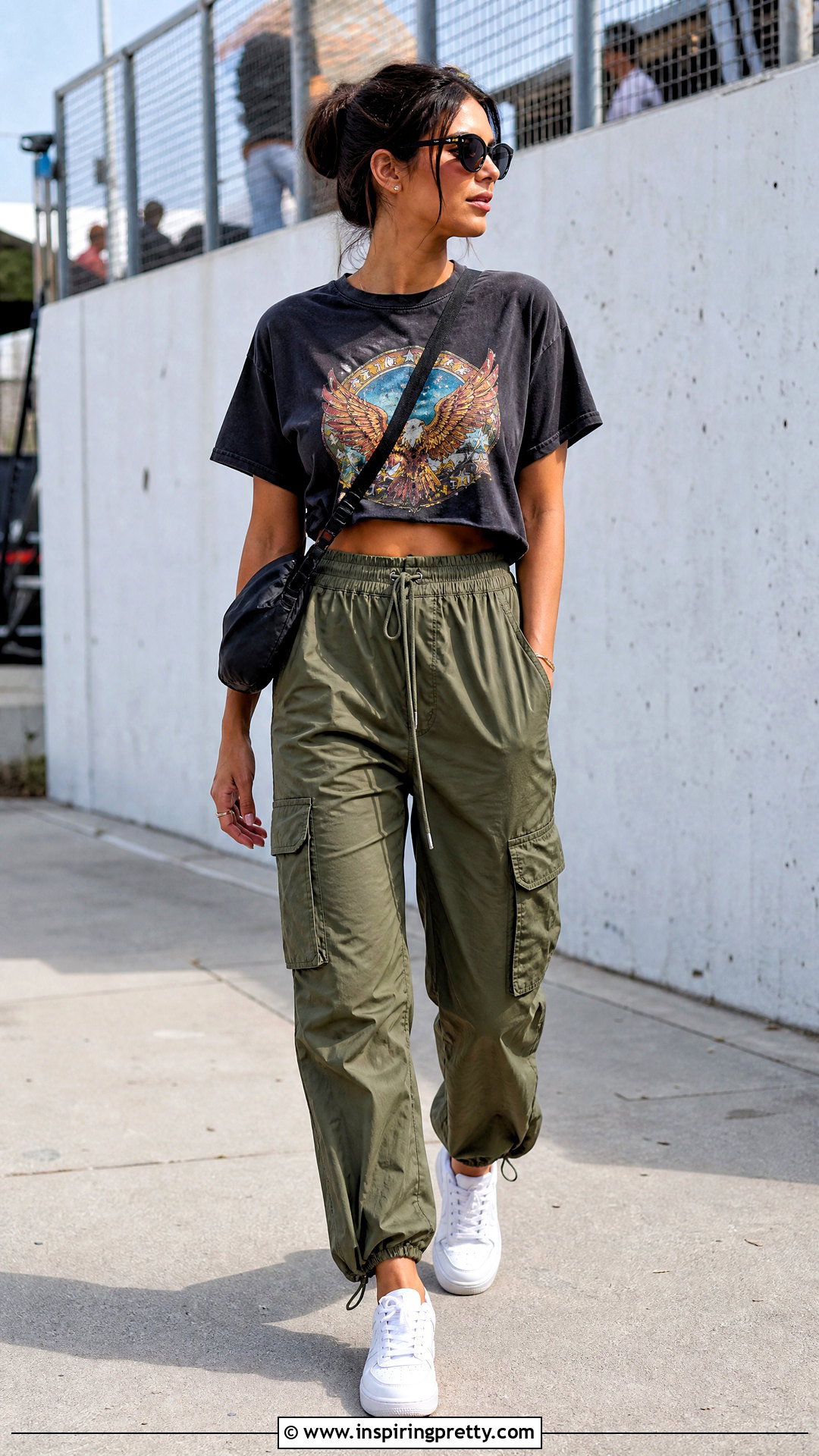 Graphic Crop Top With Cargo Pants - 20 summer crop tops for women