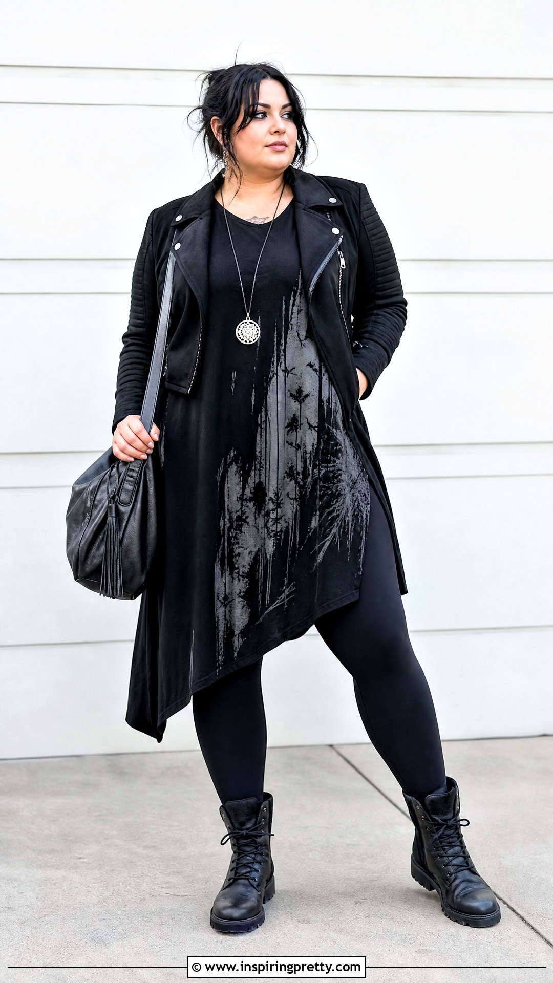 Graphic Emo Tunic Top With Leggings - 20 emo tops women