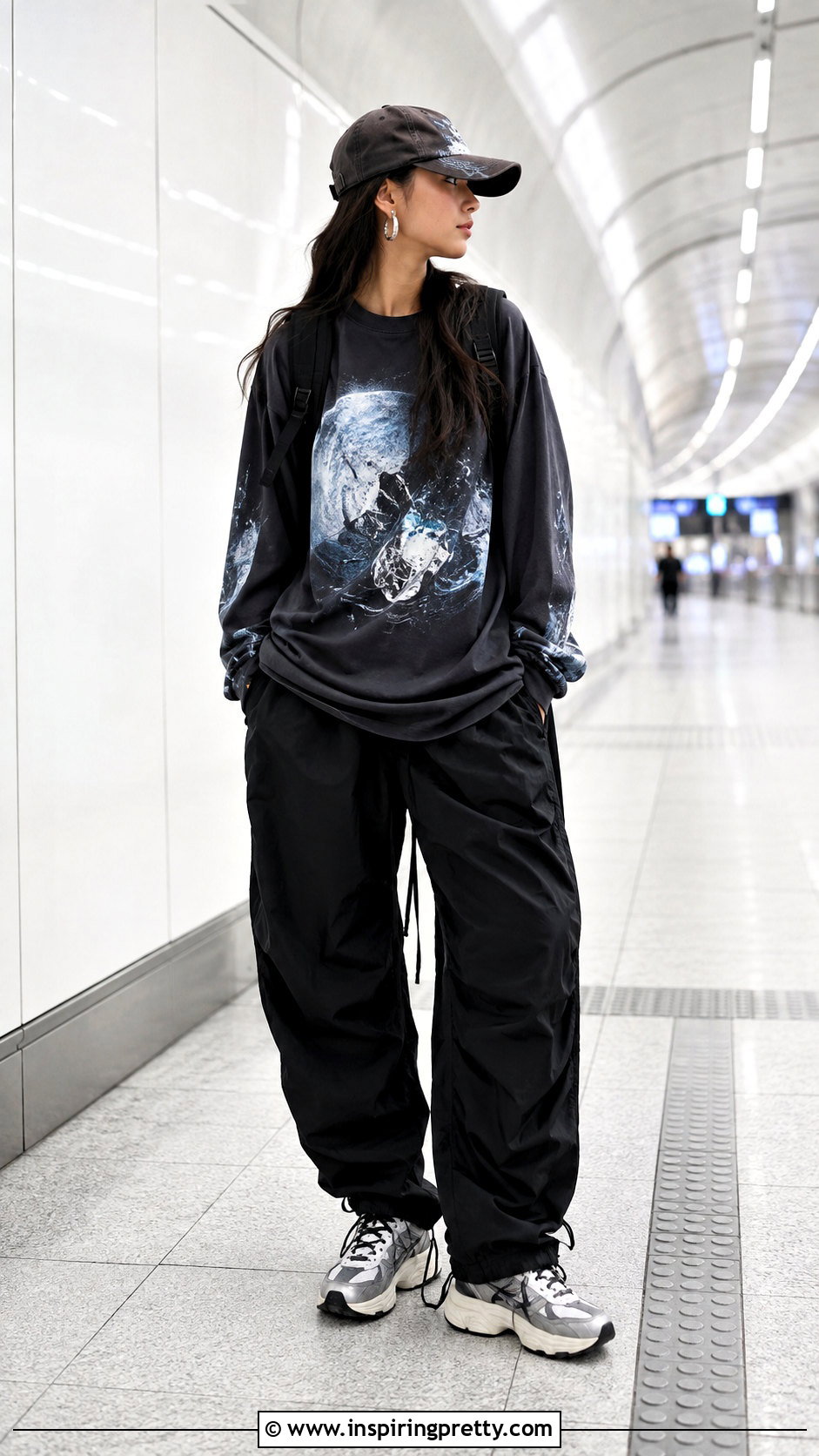Graphic Long Sleeve Tee With Parachute Pants - 25 Fashion Nova Long Sleeve Tops outfit ideas
