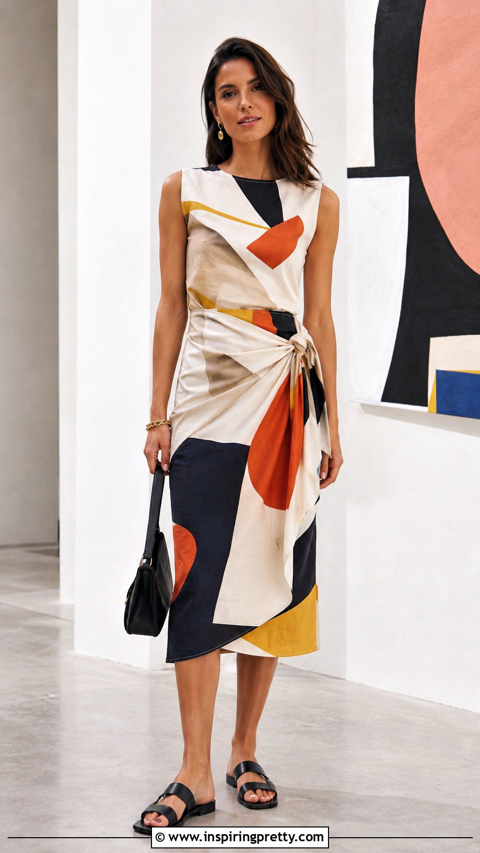 Graphic Print Top And Wrap Skirt Set - 50 two piece outfits skirt and tops