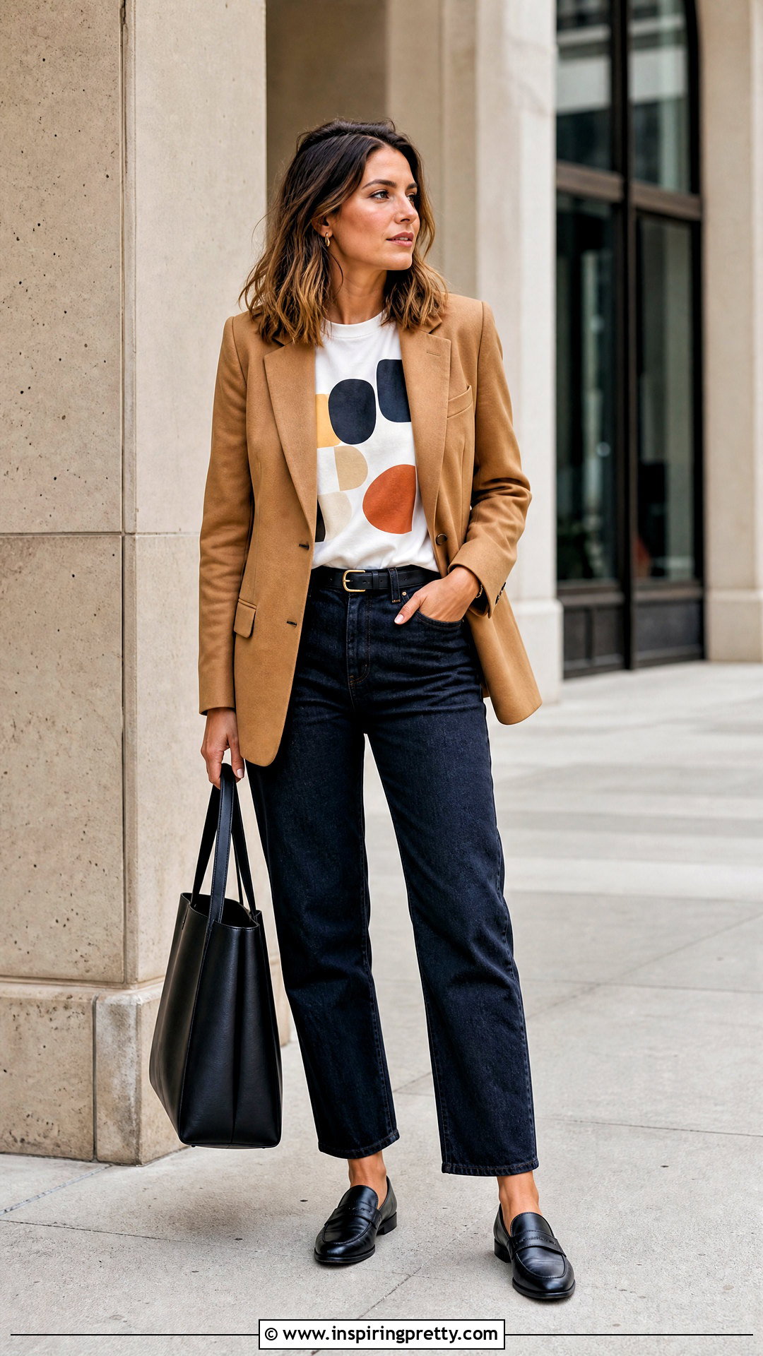 Graphic Printed Top With Blazer And Jeans - 50 printed tops for women
