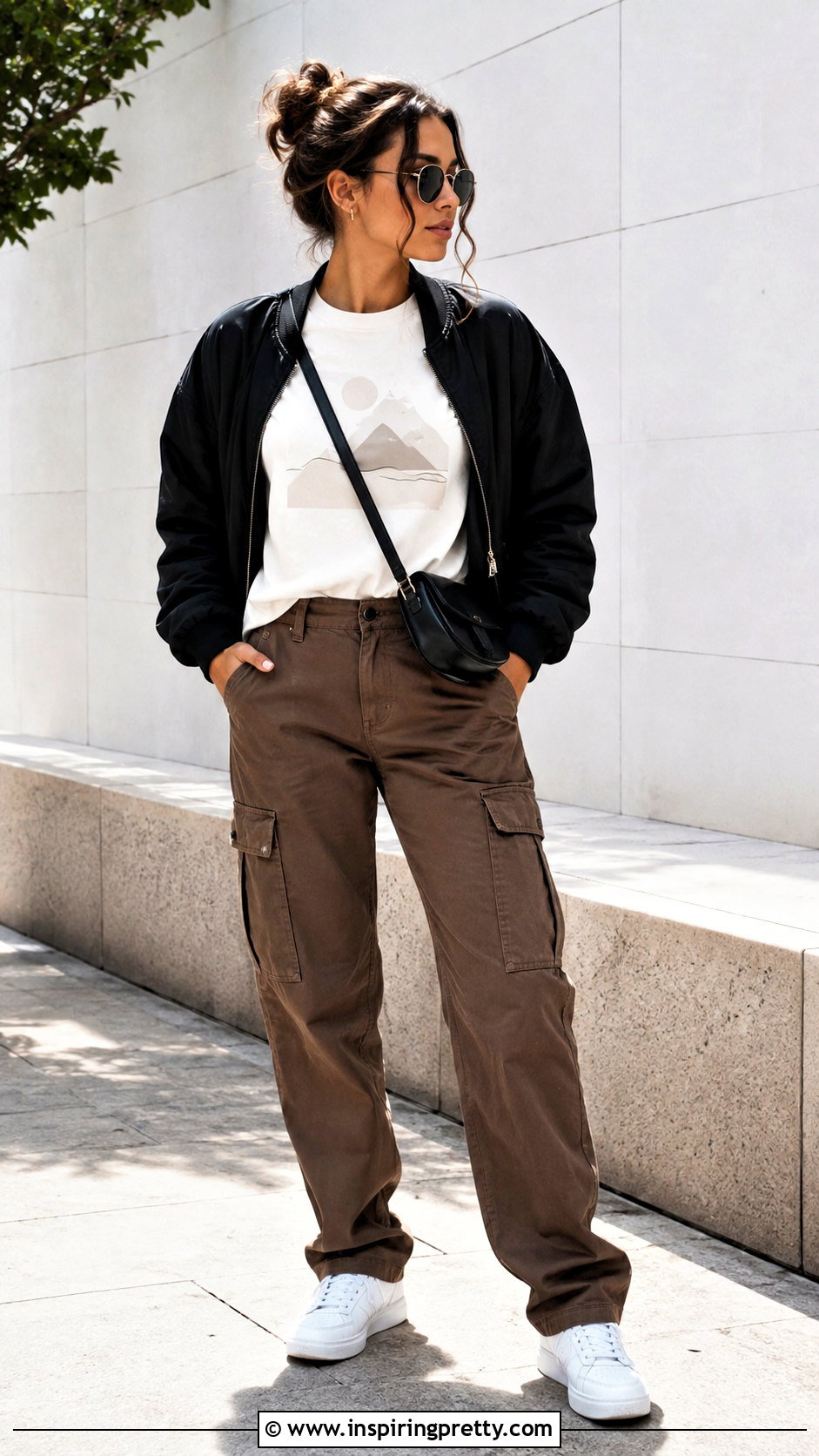 Graphic T Shirt With Brown Cargo Pants - what top goes with brown pants (25 ways)