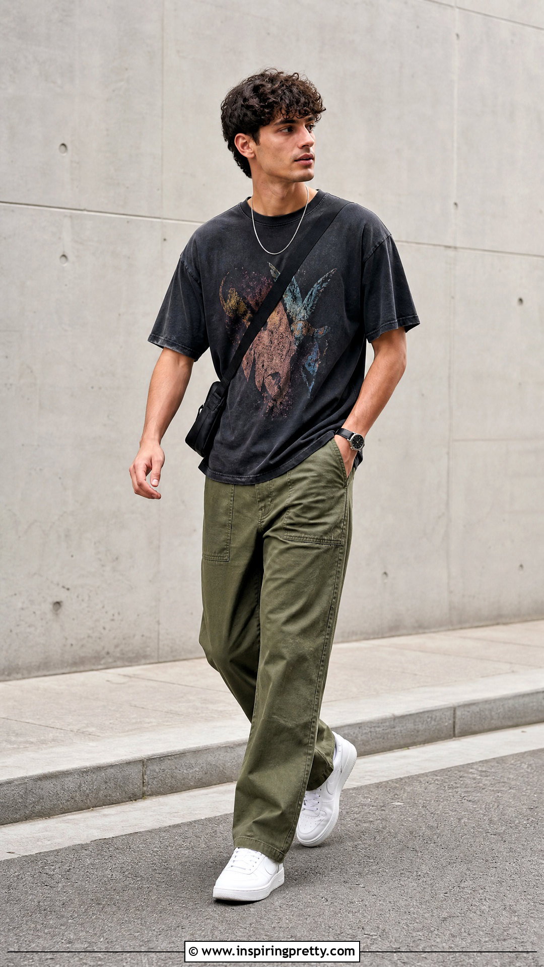 Graphic T Shirt With Utility Pants - 20 Trendy Tops For Men's Wardrobe Ideas