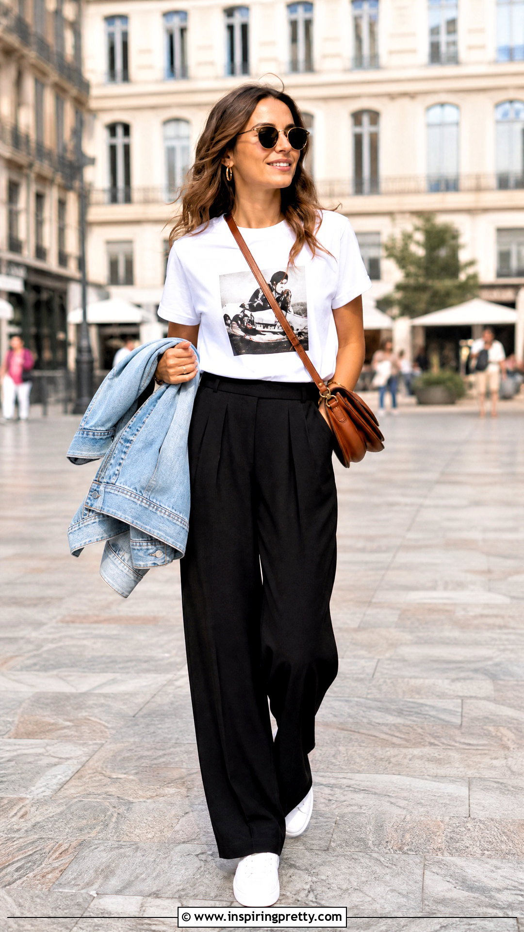 Graphic T Shirt With Wide Leg Pants - 20 Tops That Go Well With Wide Leg Pants