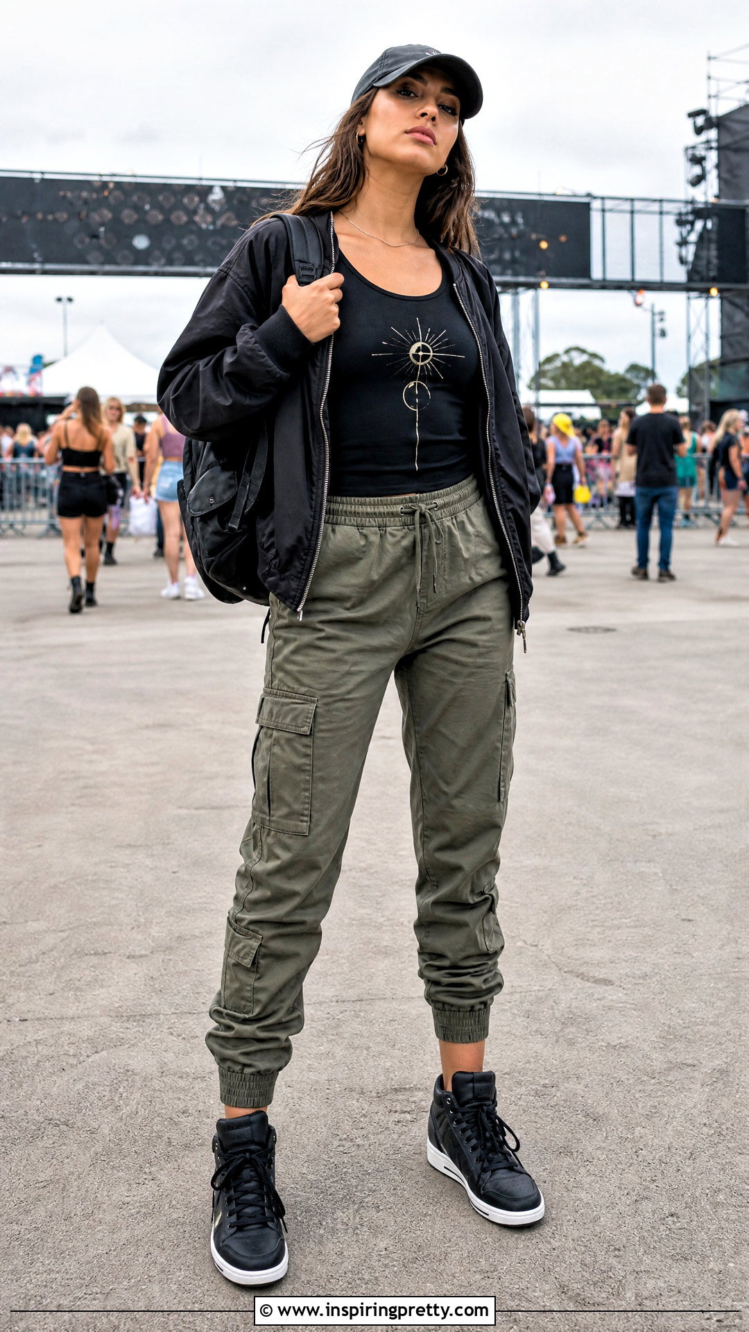 Graphic Tank Top And Cargo Joggers Outfit - 20 Casual Outfit With Tank Top And Joggers