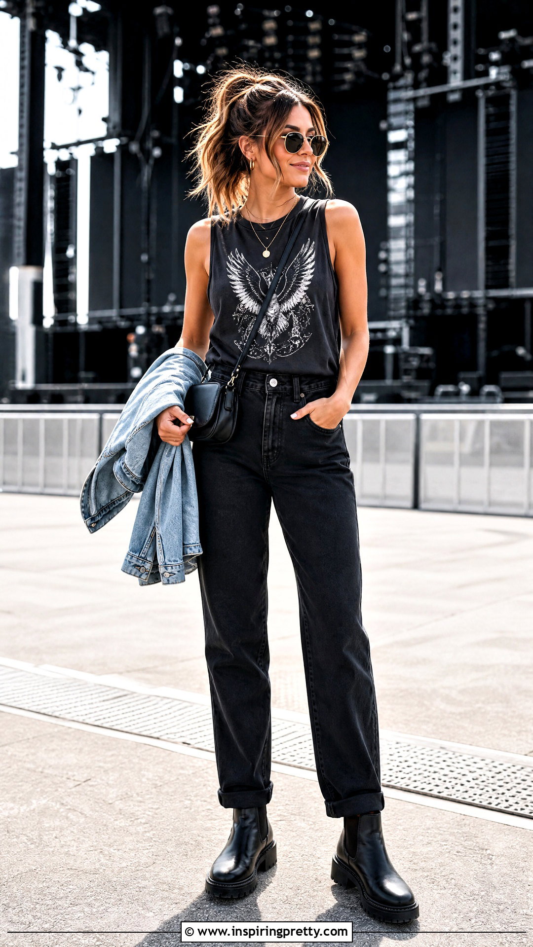 Graphic Tank Top And Jeans Concert Outfit - 50 tank top and jeans outfit ideas