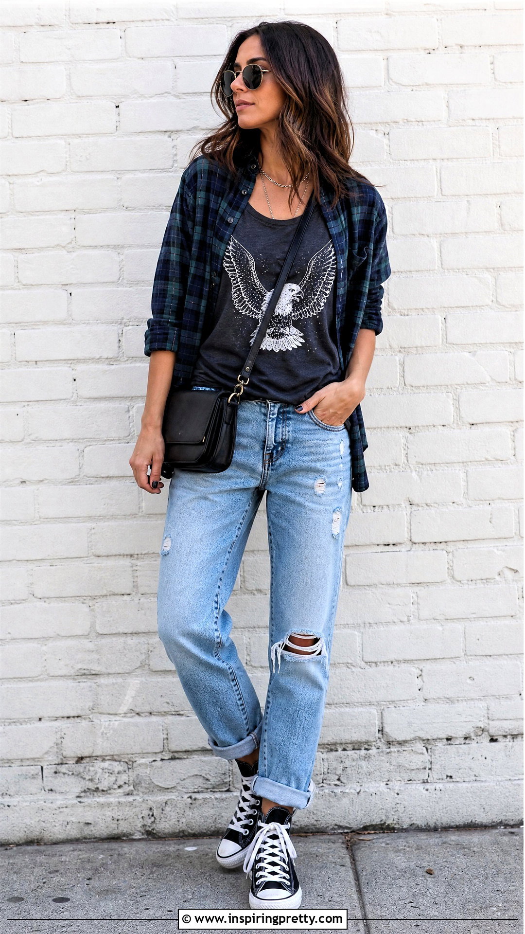 Graphic Tank Top And Ripped Jeans - 50 tank top and jeans outfit ideas