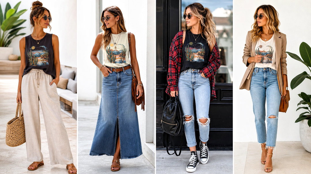 20 Graphic Tank Top Outfit Inspirations for Fresh Street Style
