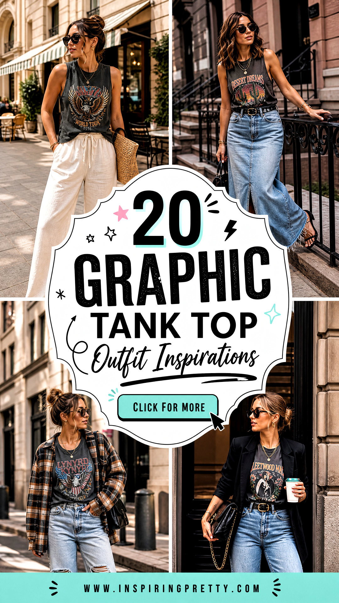 20 Graphic Tank Top Outfit Inspirations for Fresh Street Style - 20 Graphic Tank Top Outfit Inspirations for Fresh Street Style