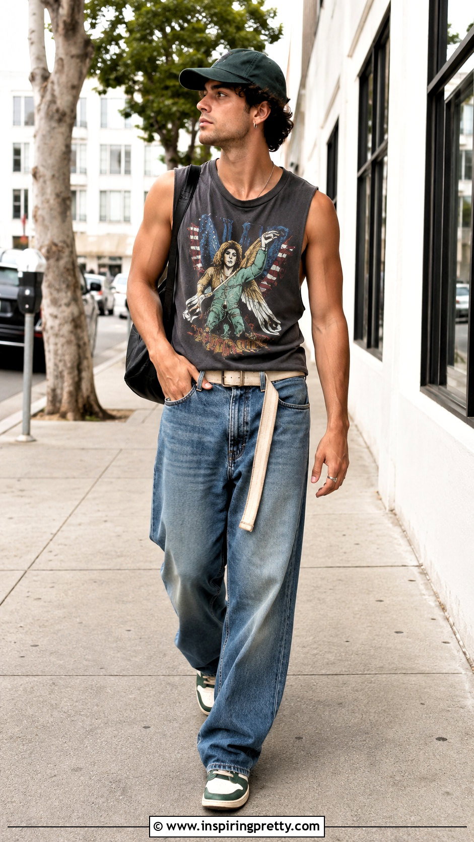 Graphic Tank Top With Baggy Jeans - 20 men’s tank tops