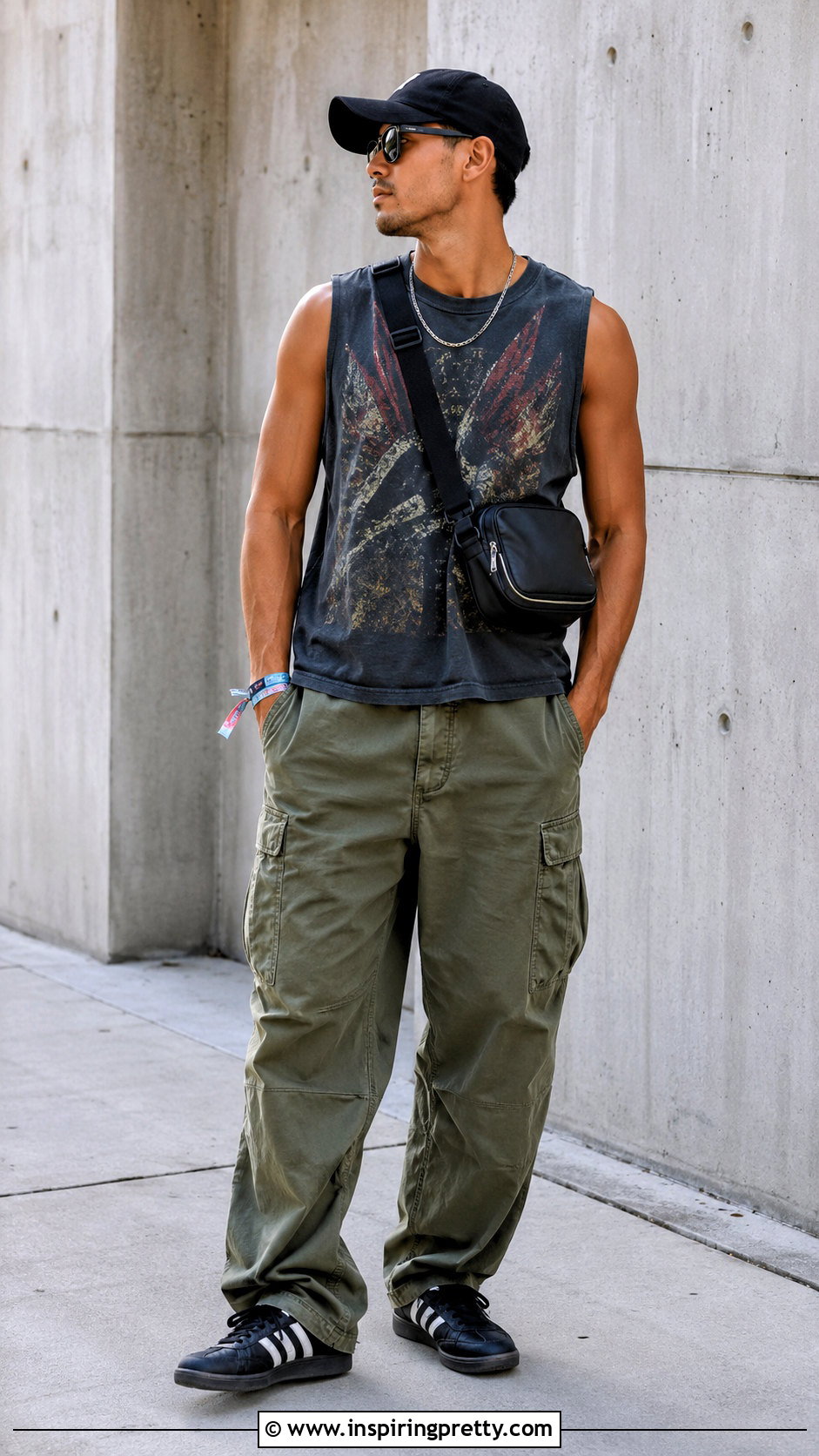 Graphic Tank Top With Cargo Pants - 20 mens tank tops fashion ideas