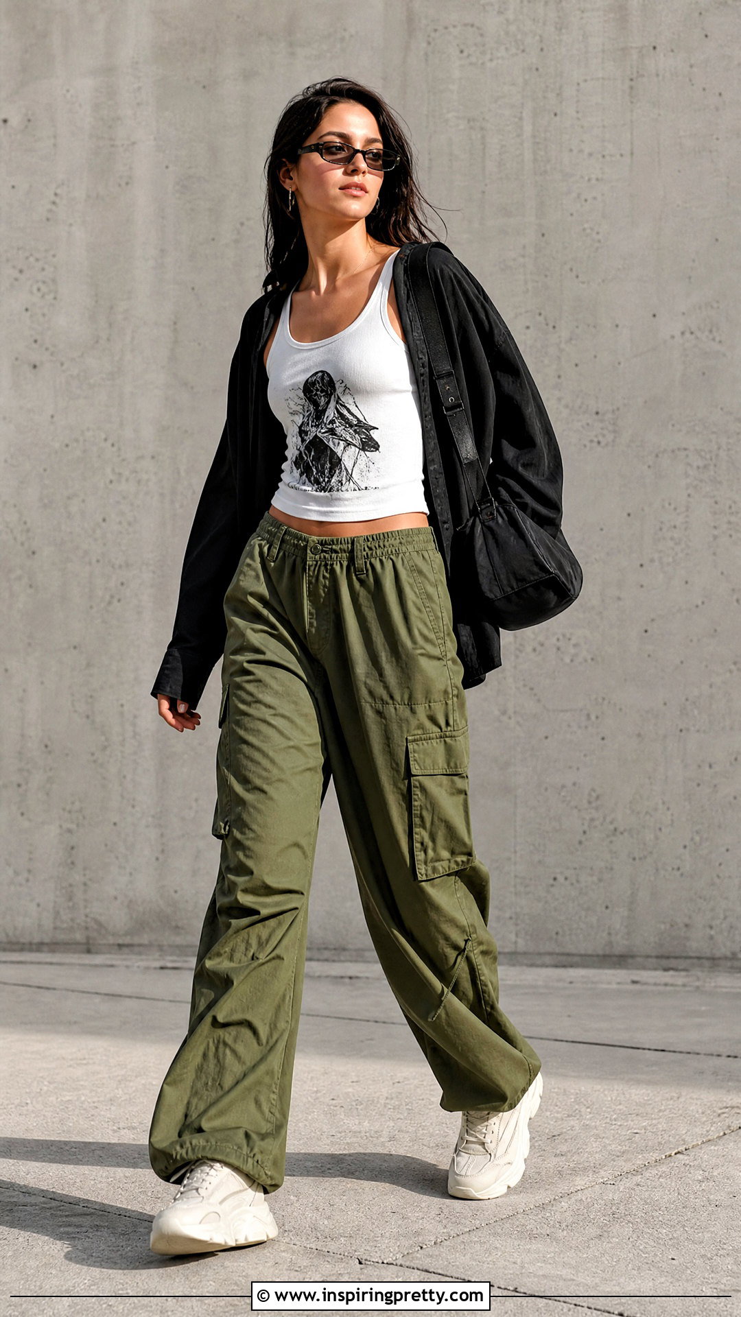 Graphic Tank Top With Cargo Pants - 20 women tank tops & camis at shein ideas