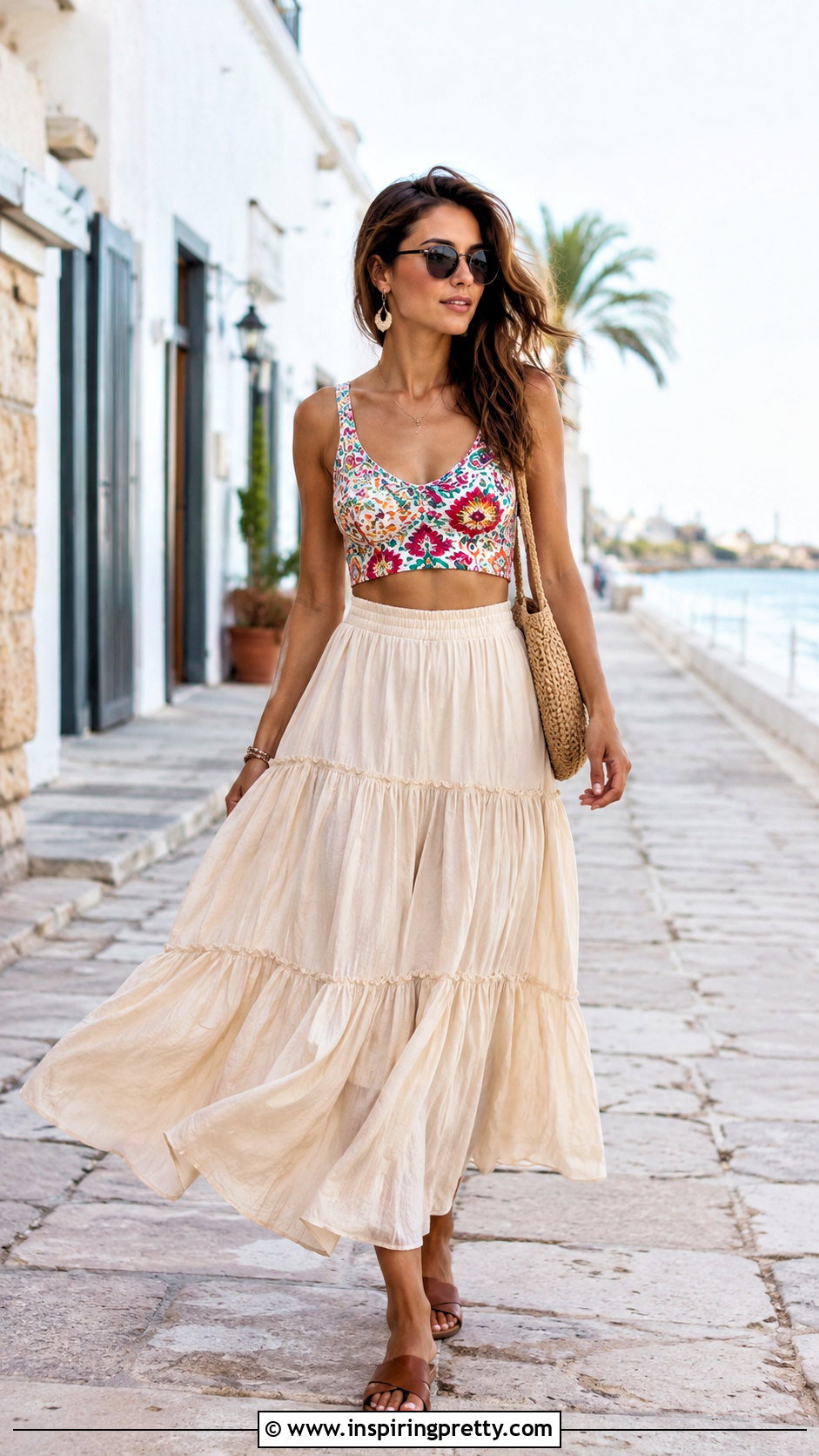 Graphic Tank Top With Maxi Skirt - 20 Trendy Graphic Tank Top outfit ideas