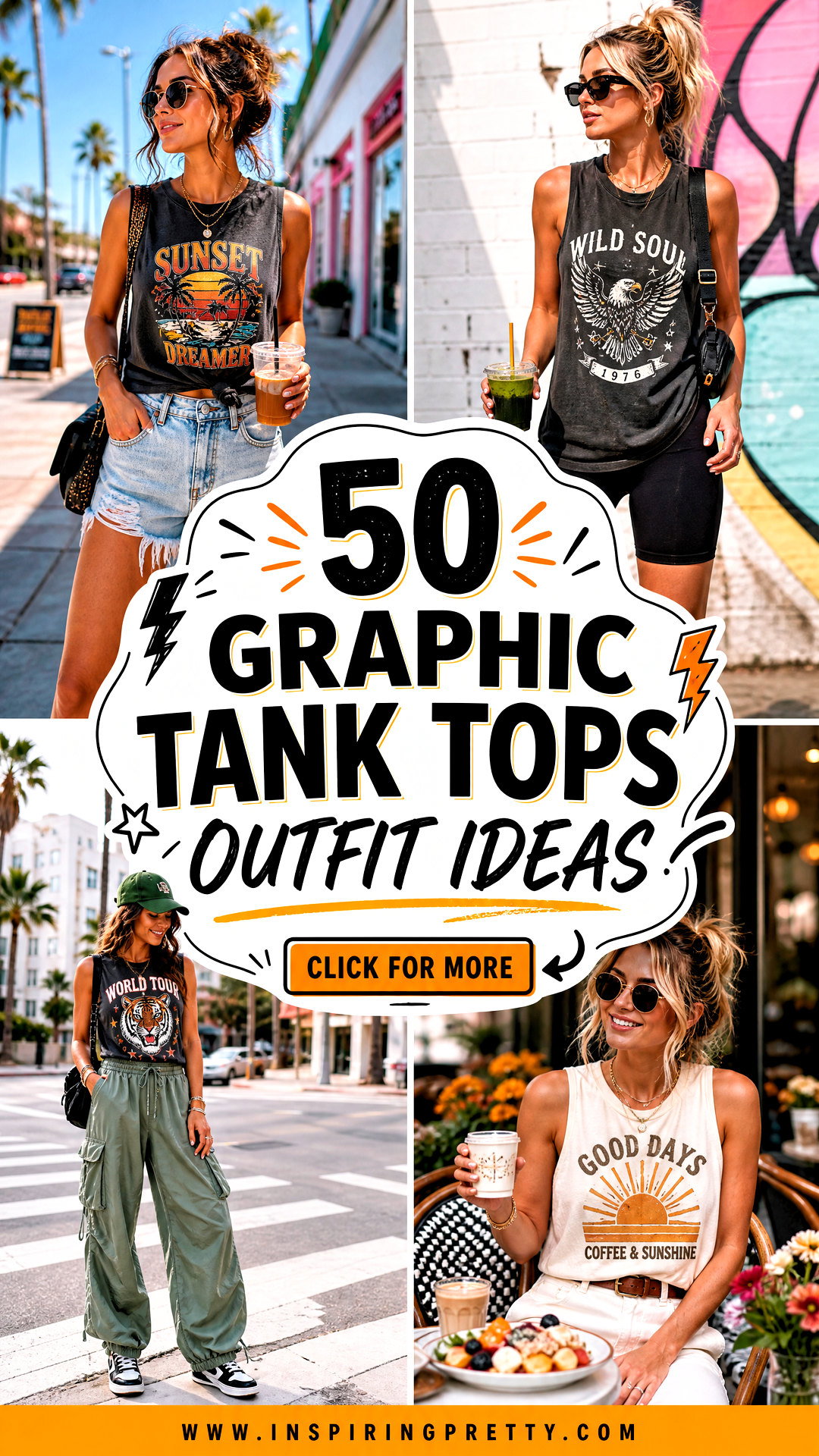 50 Graphic Tank Tops Outfit Ideas for Cool Casual Summer Style - 50 Graphic Tank Tops Outfit Ideas for Cool, Casual Summer Style